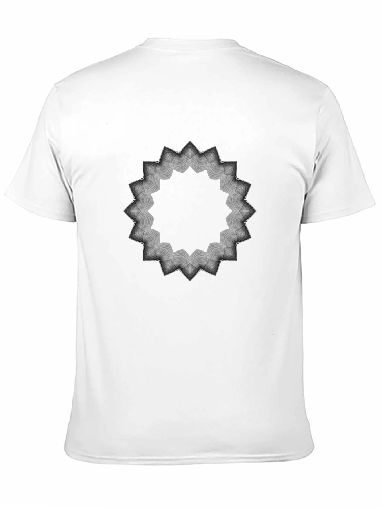 Black Geometric Mandala Graphic Print Men's Black T-Shirt view 11