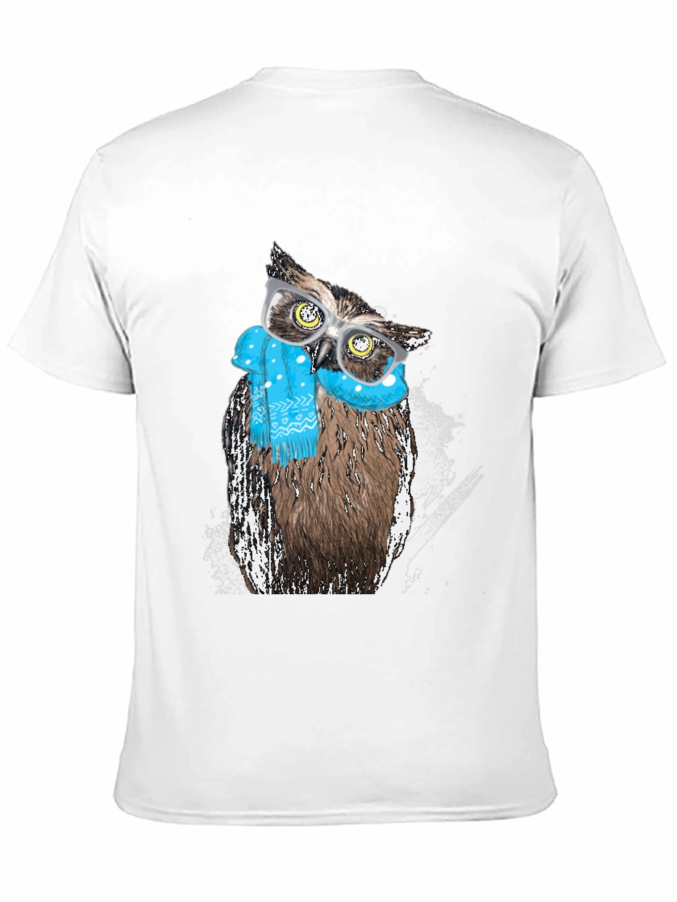 Black Owl with Glasses Graphic Print T-Shirt view 11