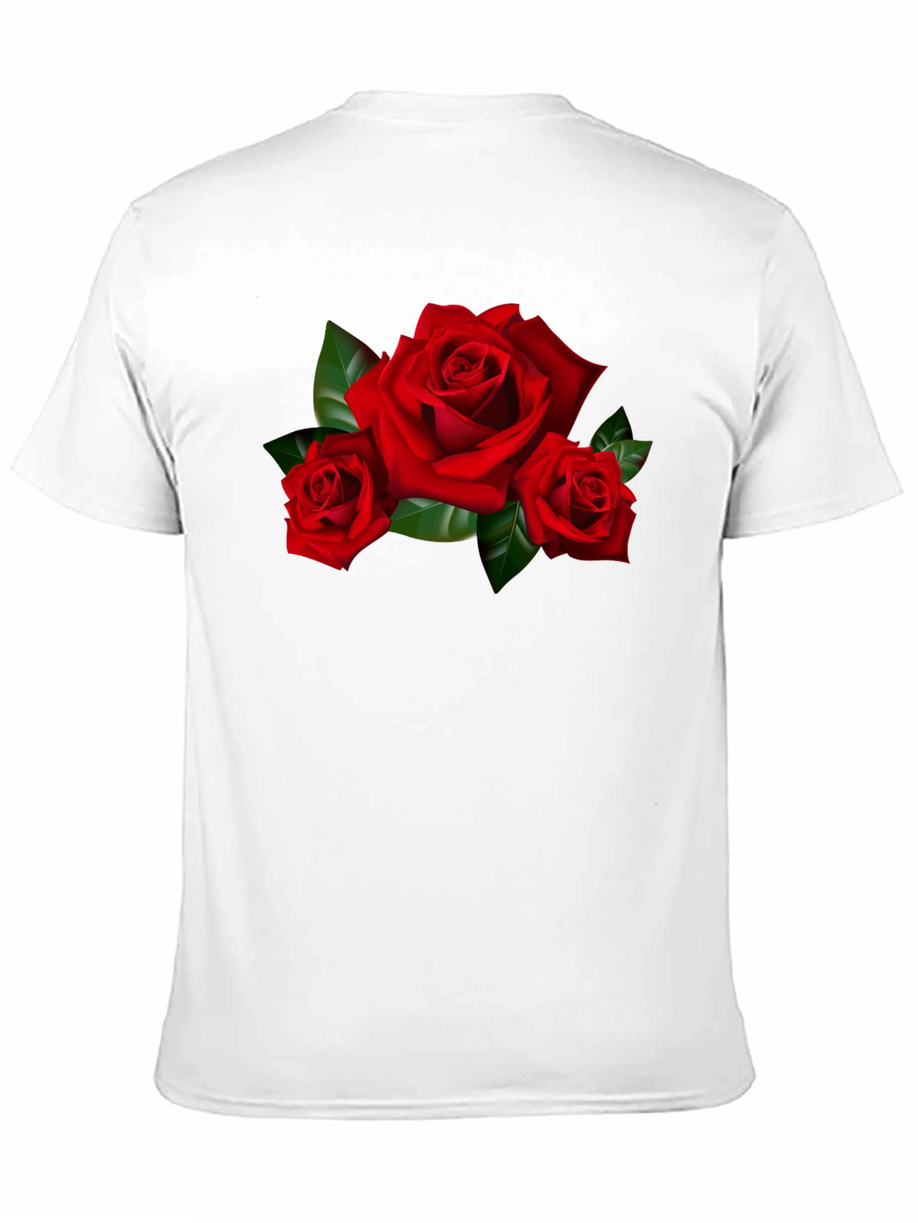 Black Red Roses Graphic Print Black T-Shirt view 11