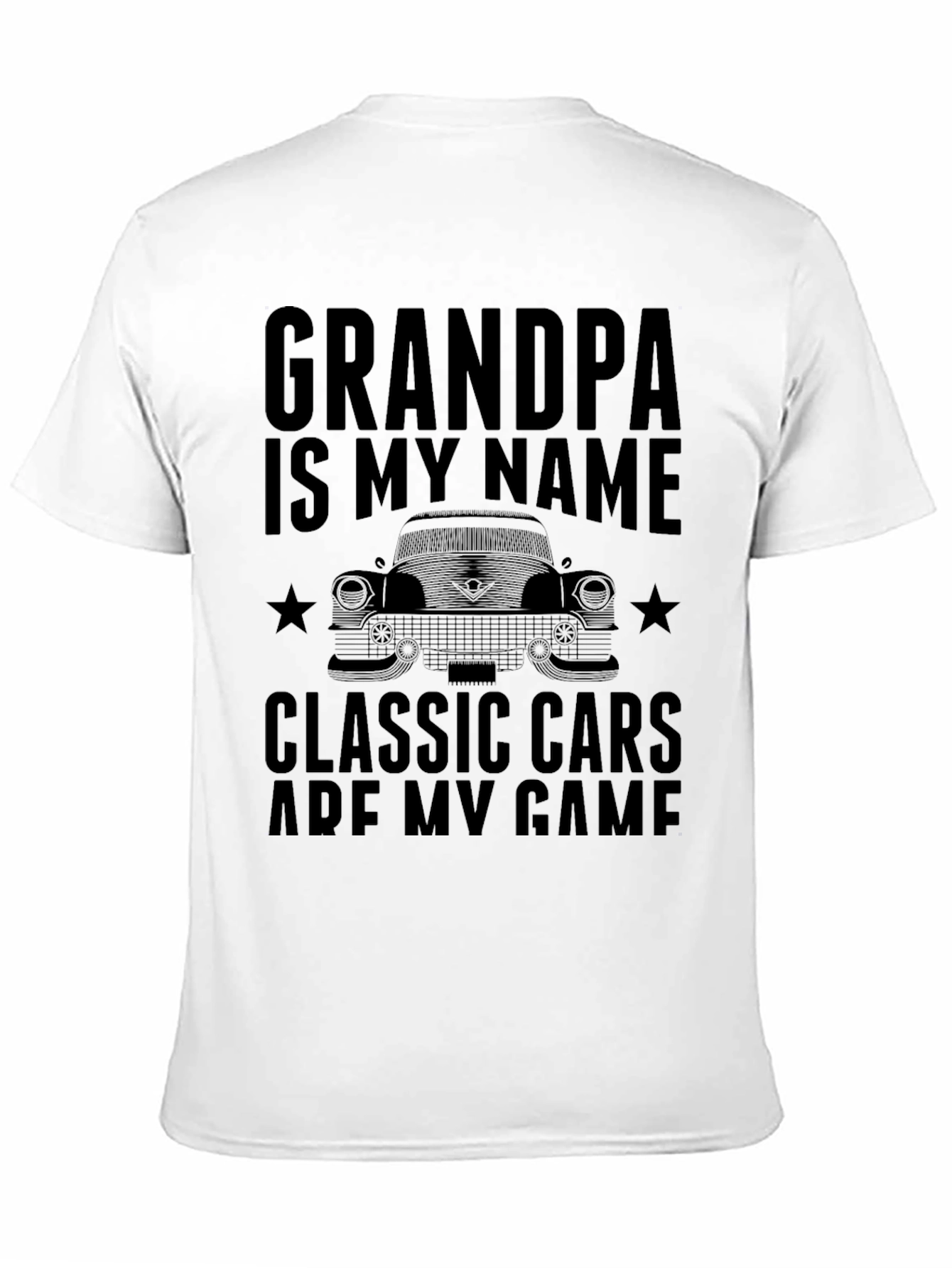 Black Grandpa Classic Cars T-Shirt - Black view 11