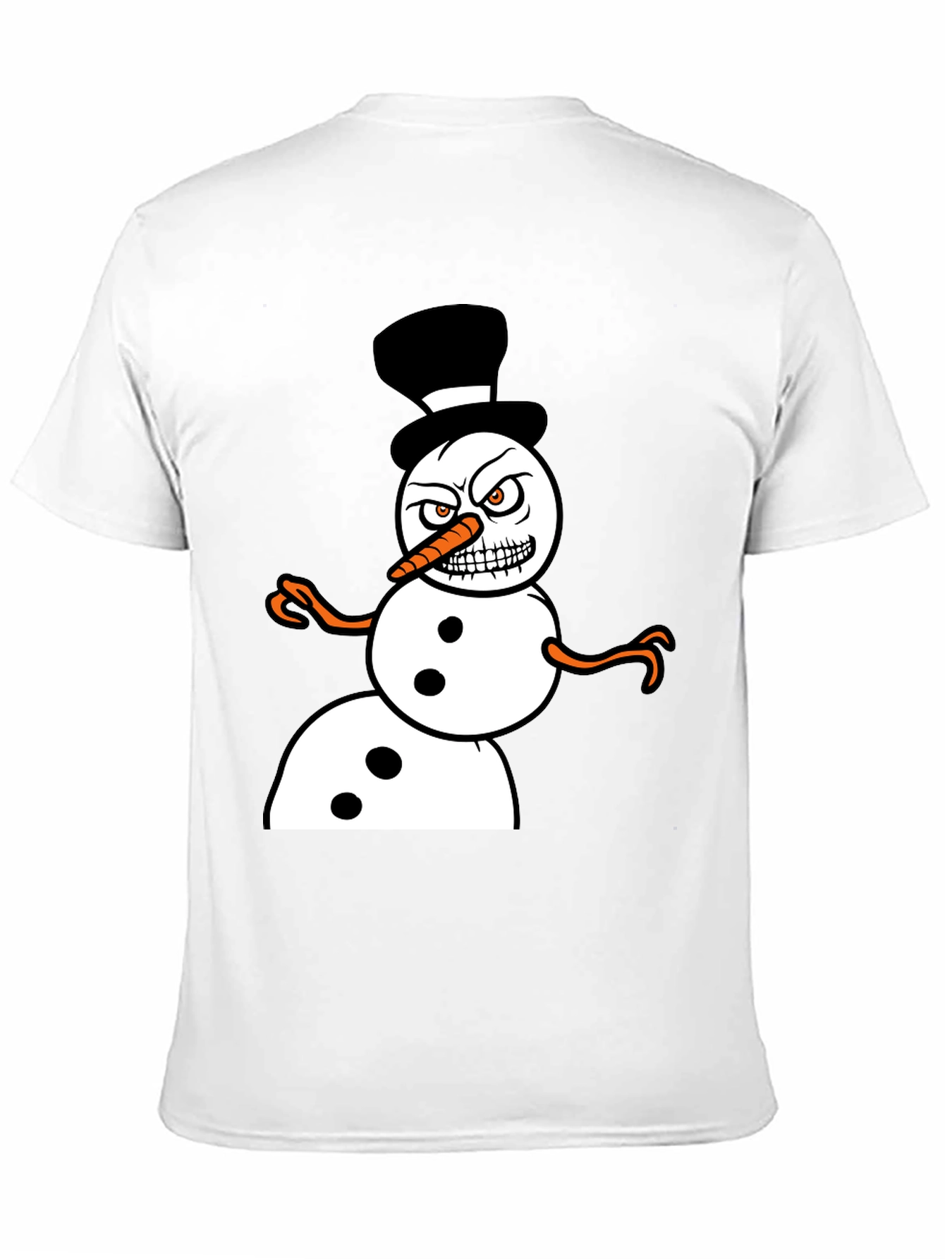 Black Grumpy Snowman Graphic Tee view 11