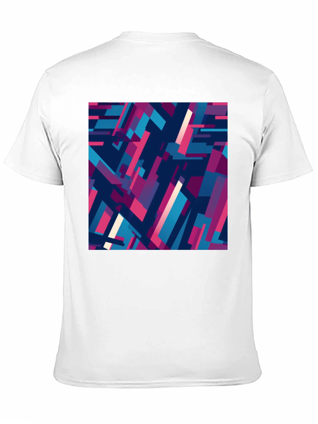 Black Abstract Geometric Pattern Black T-Shirt view 11