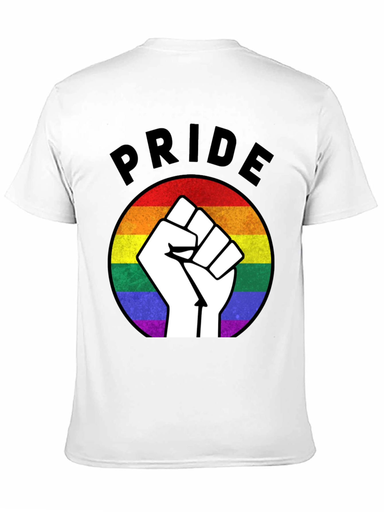 Black Pride Fist Rainbow Graphic T-Shirt view 11