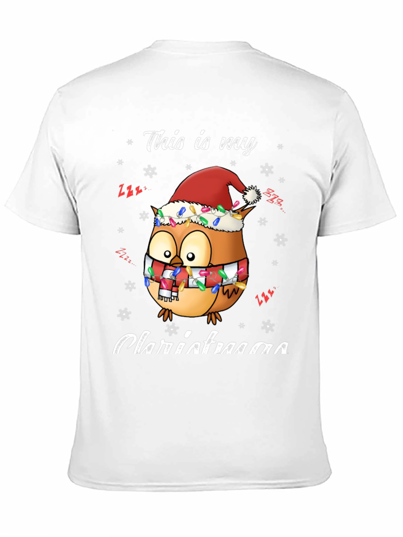 Black Owl Christmas T-Shirt Festive Holiday Tee view 11