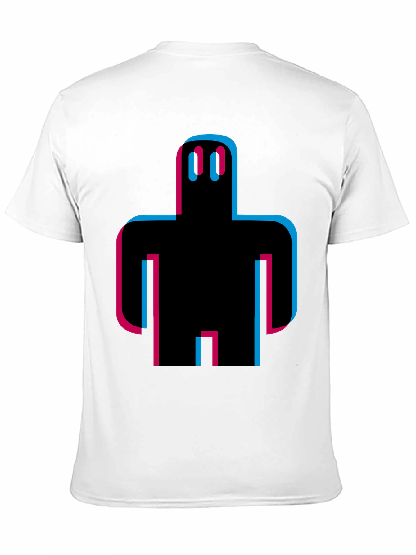 Black Abstract Robot Graphic Tee - Black Cotton T-Shirt view 11