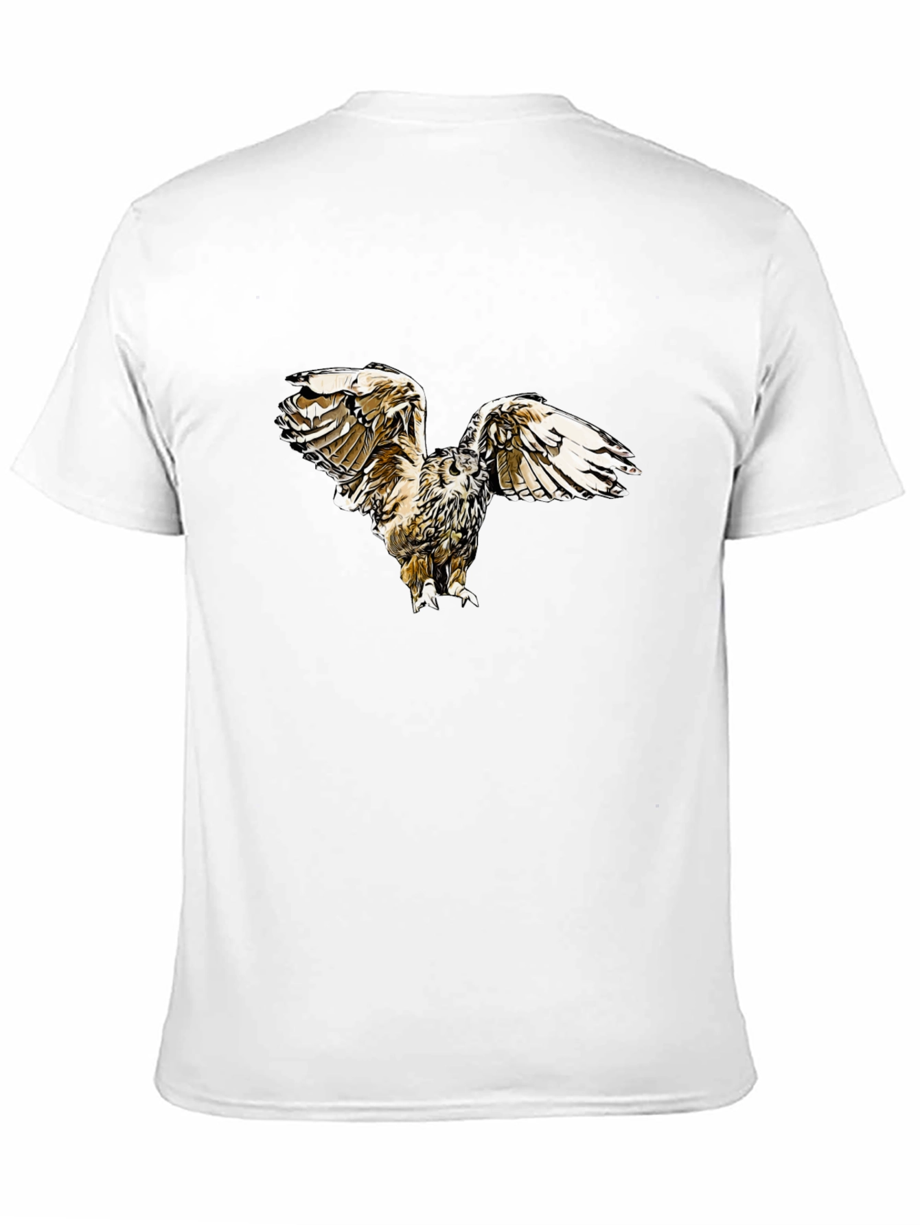 Black Owl Print Black T-Shirt view 11