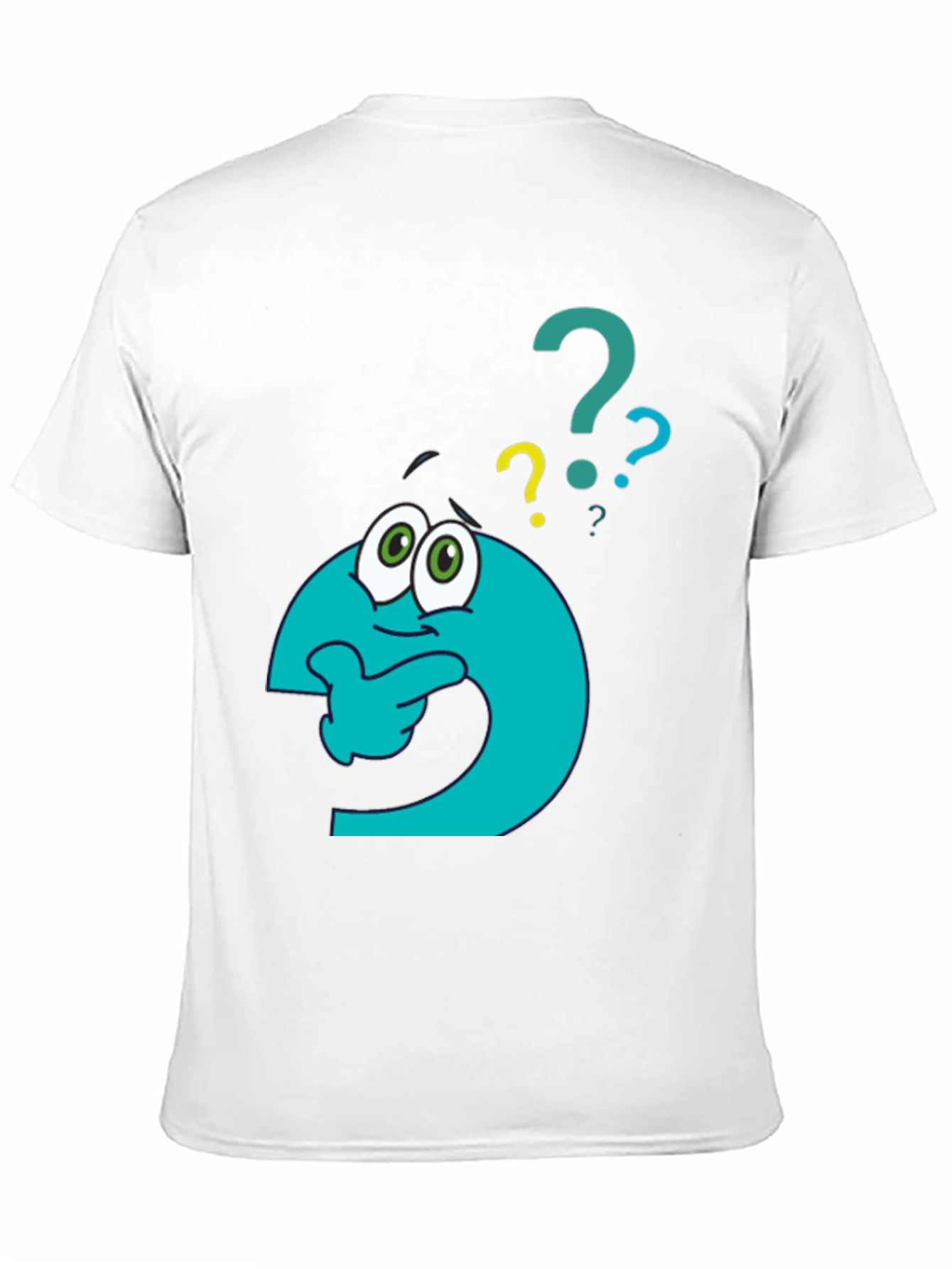 Black Thinking Question Mark Graphic T-Shirt view 11