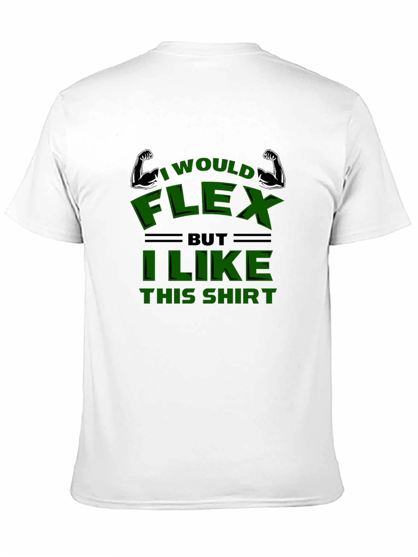 Black Funny "I Would Flex" Graphic T-Shirt view 11