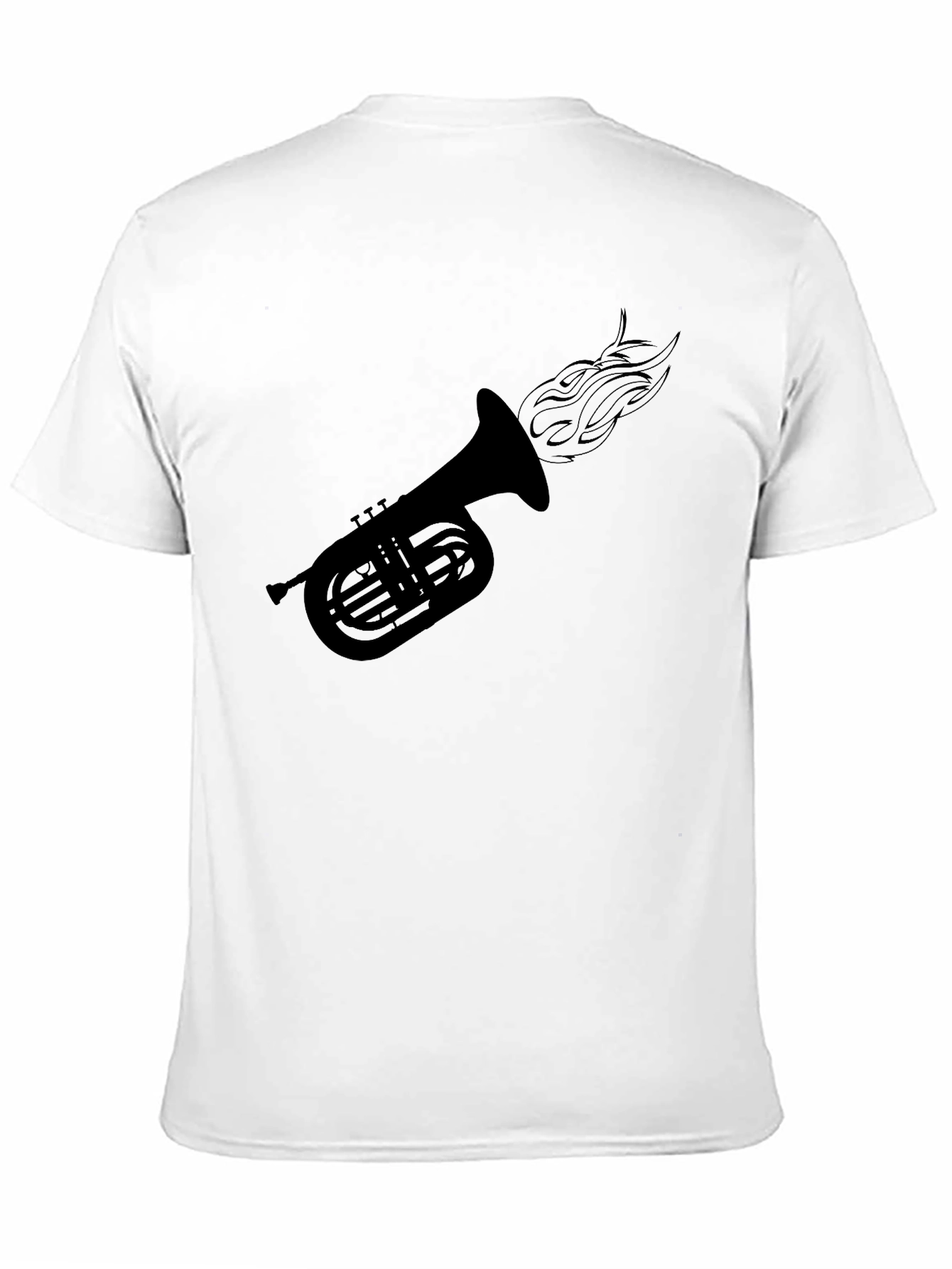 Black Fiery Tuba Graphic Tee - Black Cotton Comfort view 11