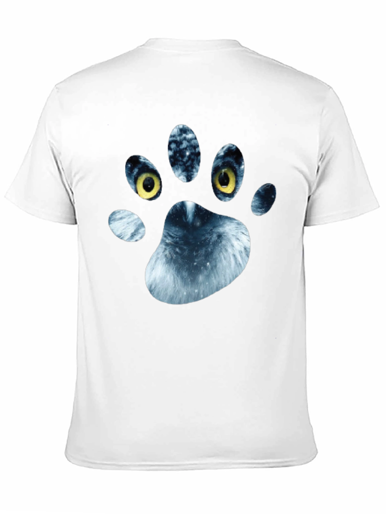Black Wolf Paw Print Graphic T-Shirt view 11