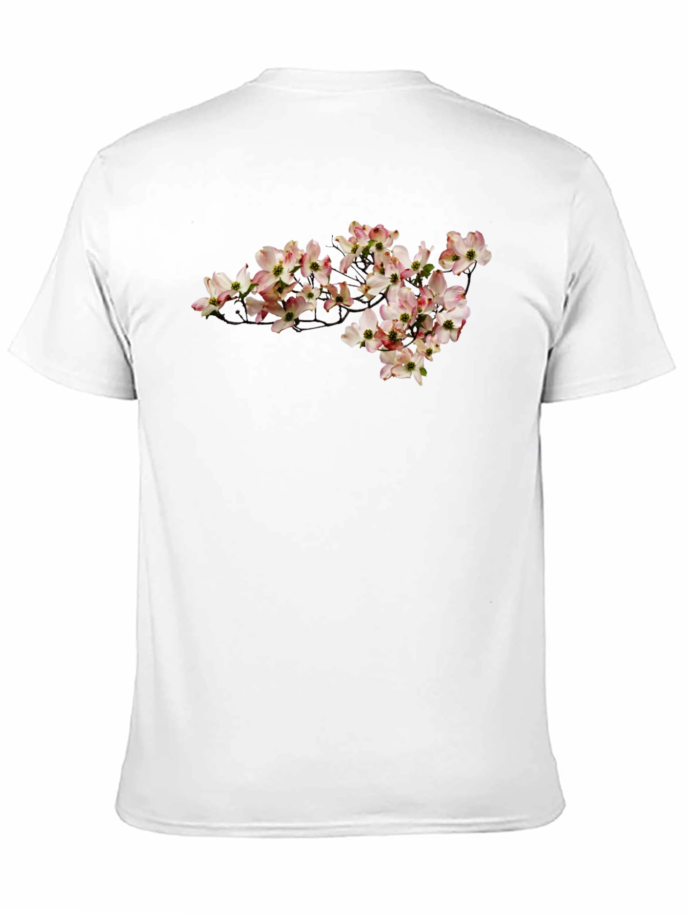 Black Dogwood Floral Print Black T-Shirt view 11
