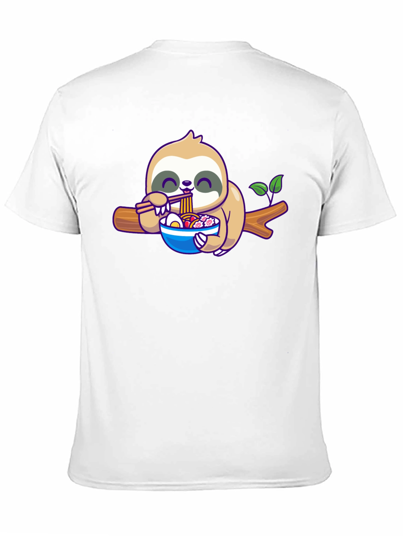 Black Sloth Ramen T-Shirt: Cute Cartoon Animal Tee view 11