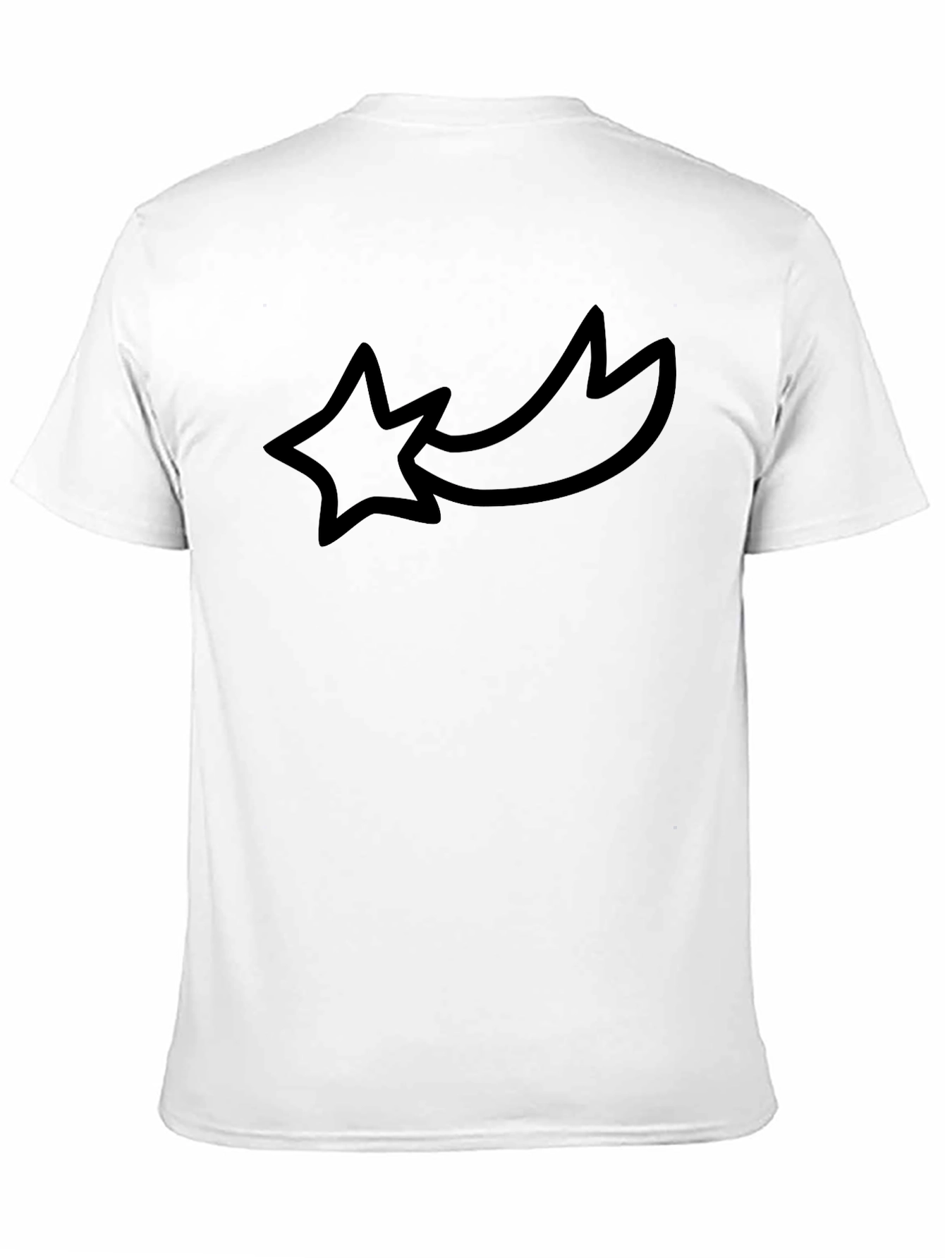 Black Black Graphic Tee - Shooting Star Design view 11