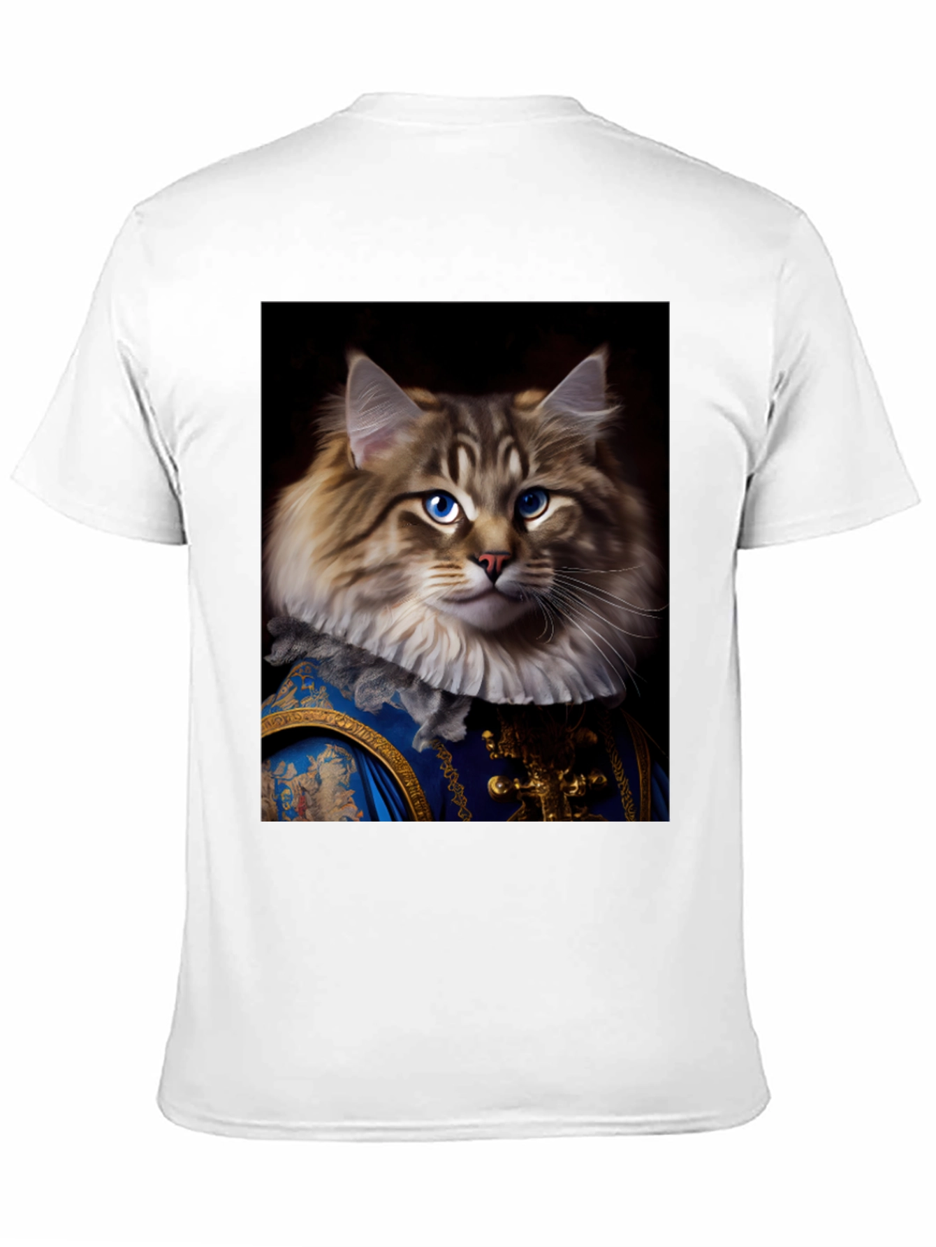 Black Regal Cat Portrait T-Shirt view 11