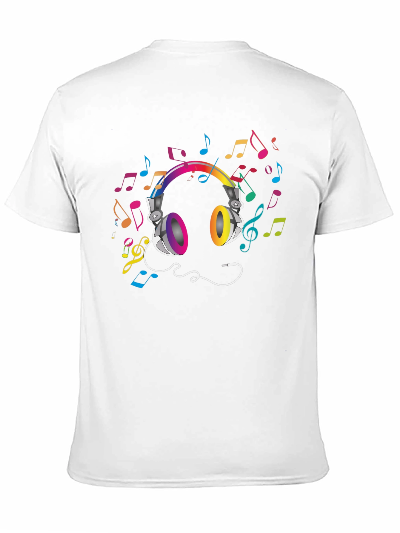 Black Musical Headphones Graphic Tee - Black view 11