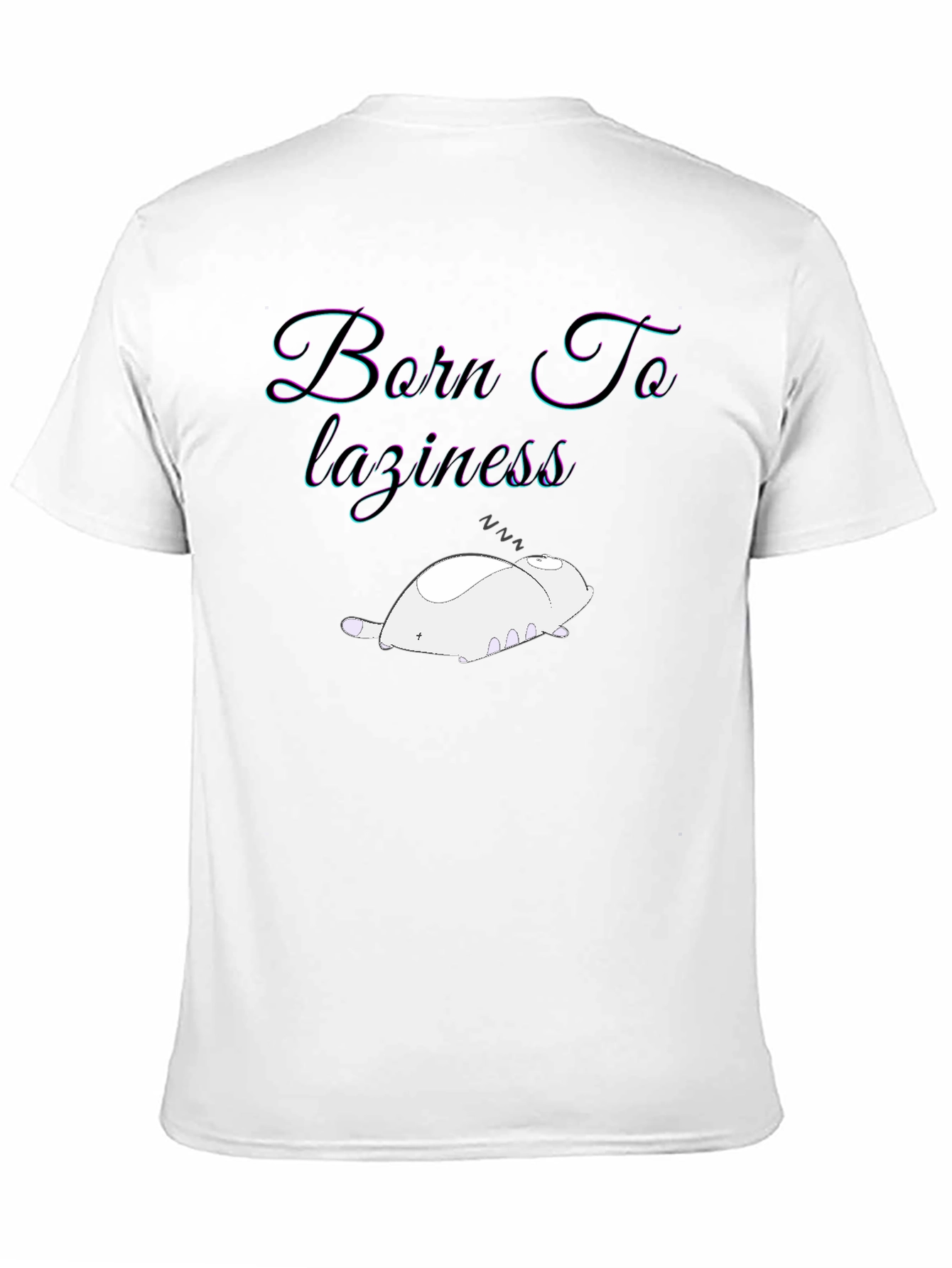 Black Born To Laziness Black Graphic Tee view 11