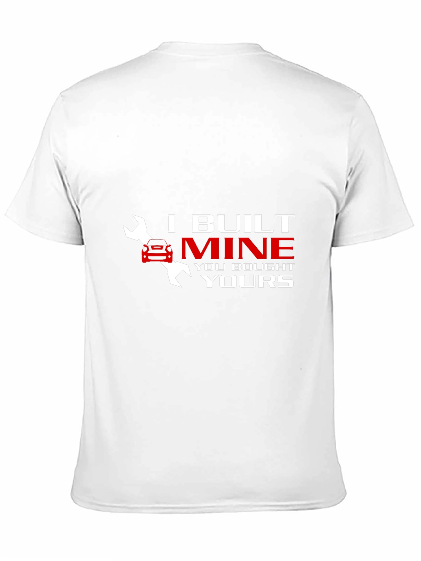 Black I Built Mine Funny Car Mechanic T-Shirt view 11