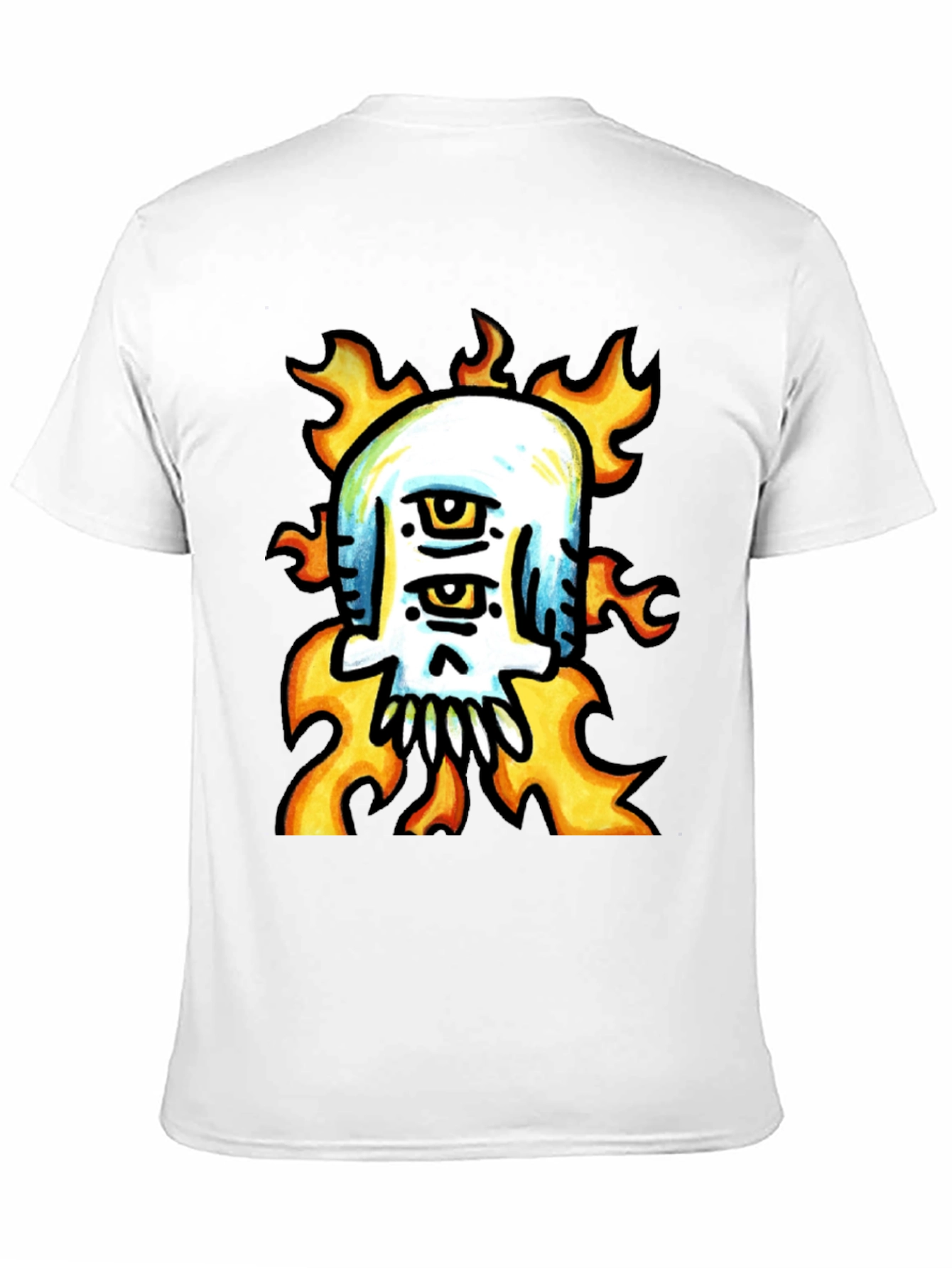 Black Fiery Skull Graphic Tee - Unique Design view 11