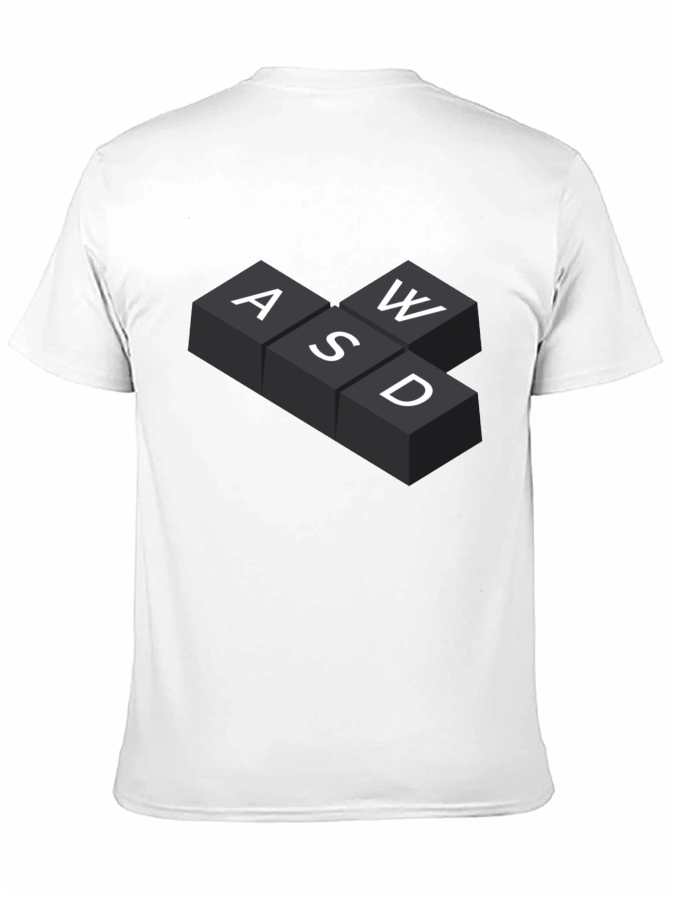 Black WASD Gaming Keys T-Shirt - Black view 11