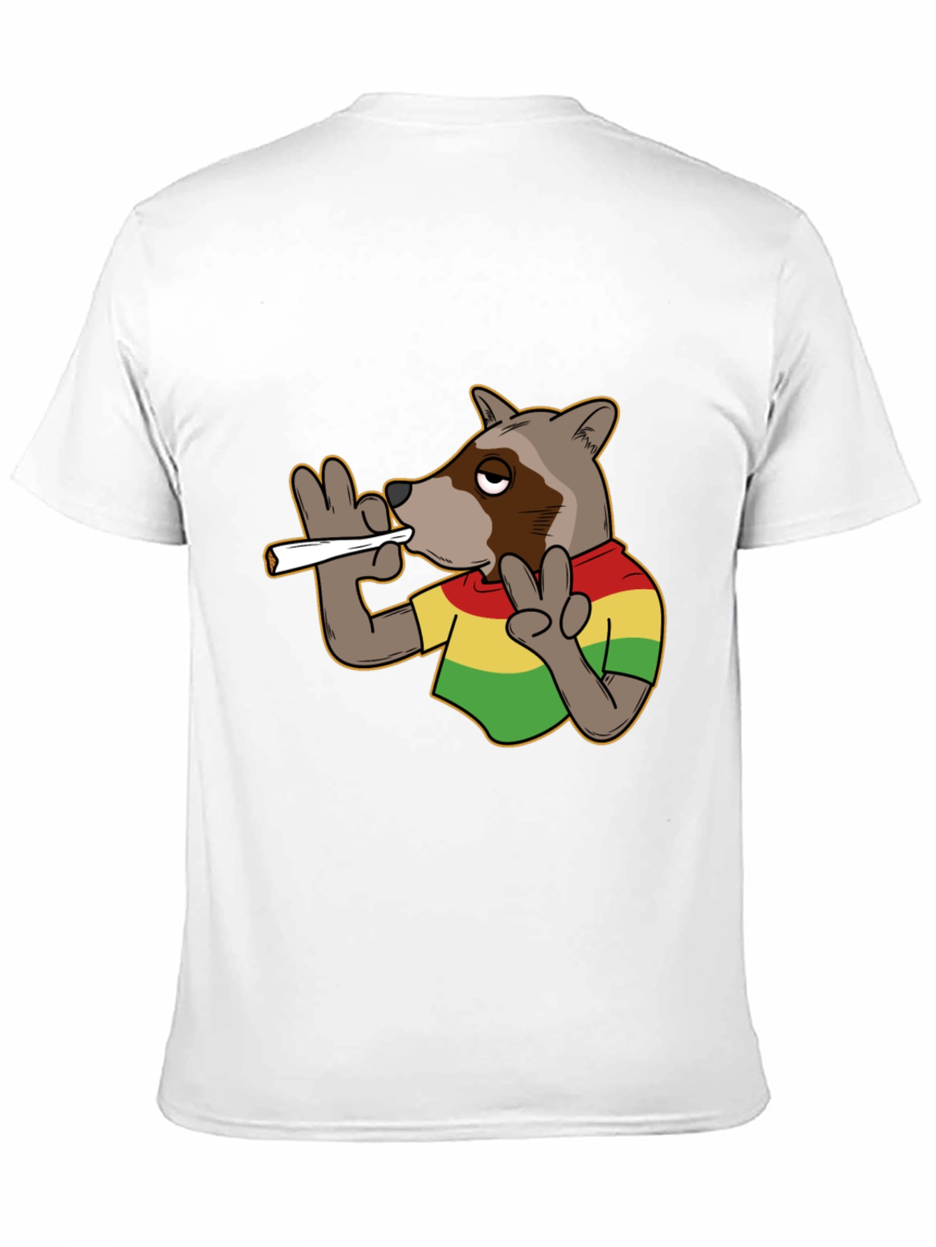 Black Cool Rasta Raccoon T-Shirt - Relaxed Fit view 11
