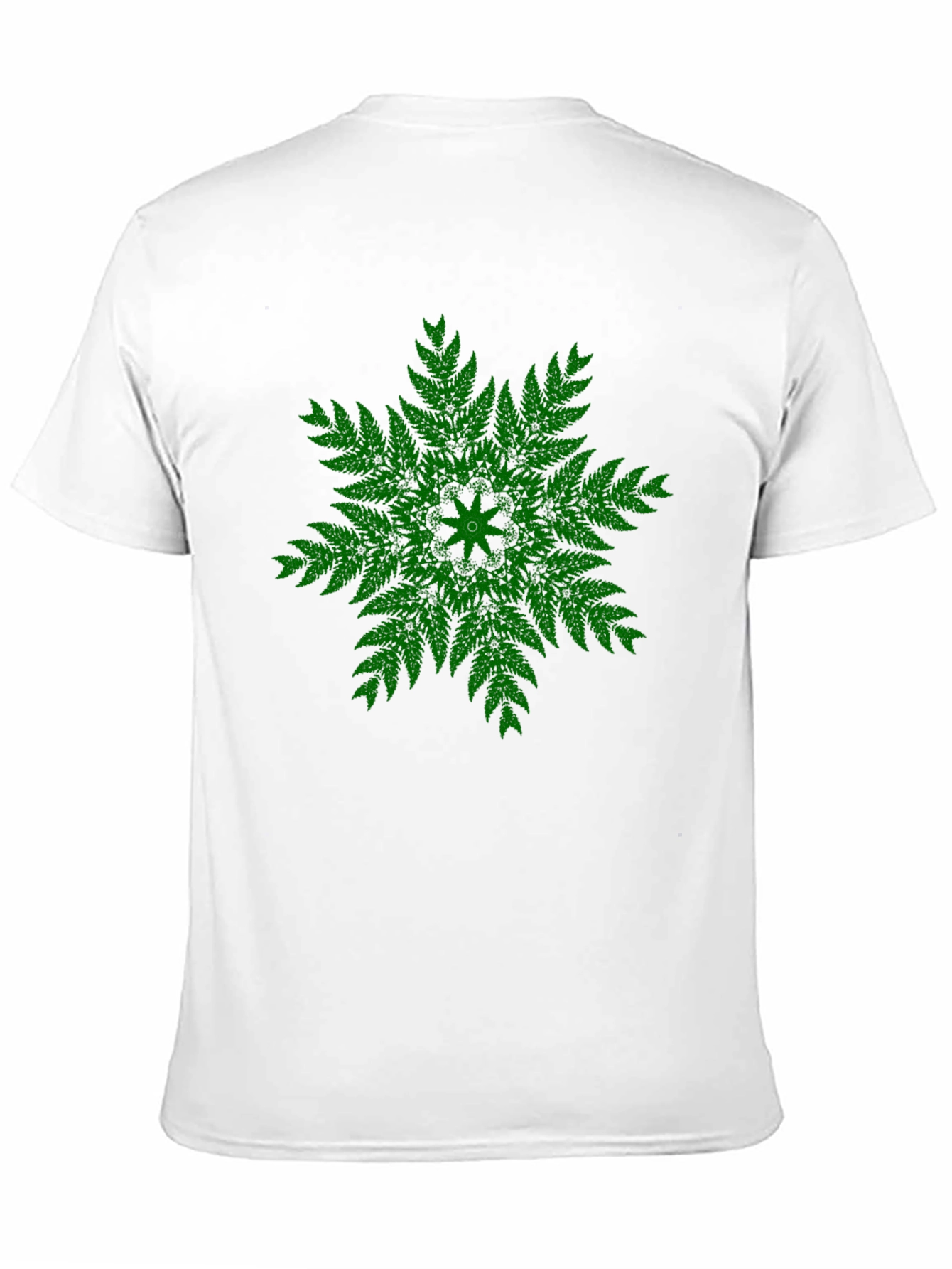 Black Green Fern Mandala Black T-Shirt - Unique Design view 11