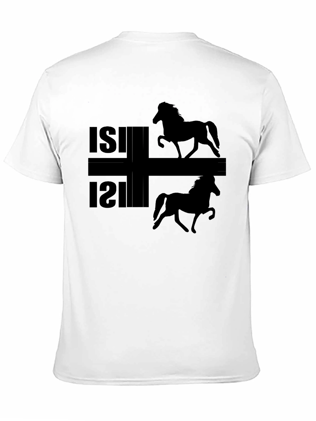 Icelandic Horse Black T-Shirt  - 11