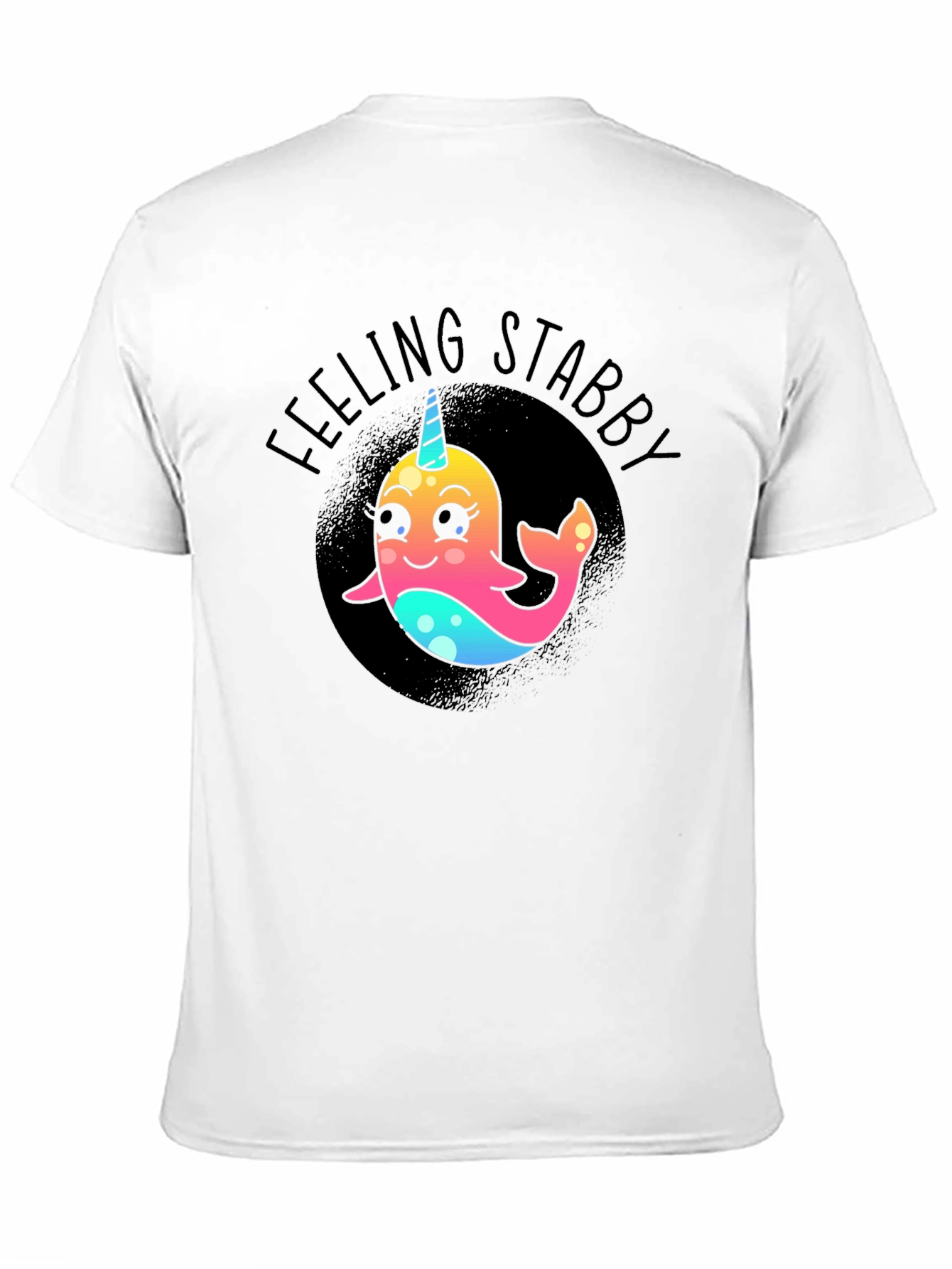 Black Feeling Stabby Narwhal T-Shirt - Black view 11