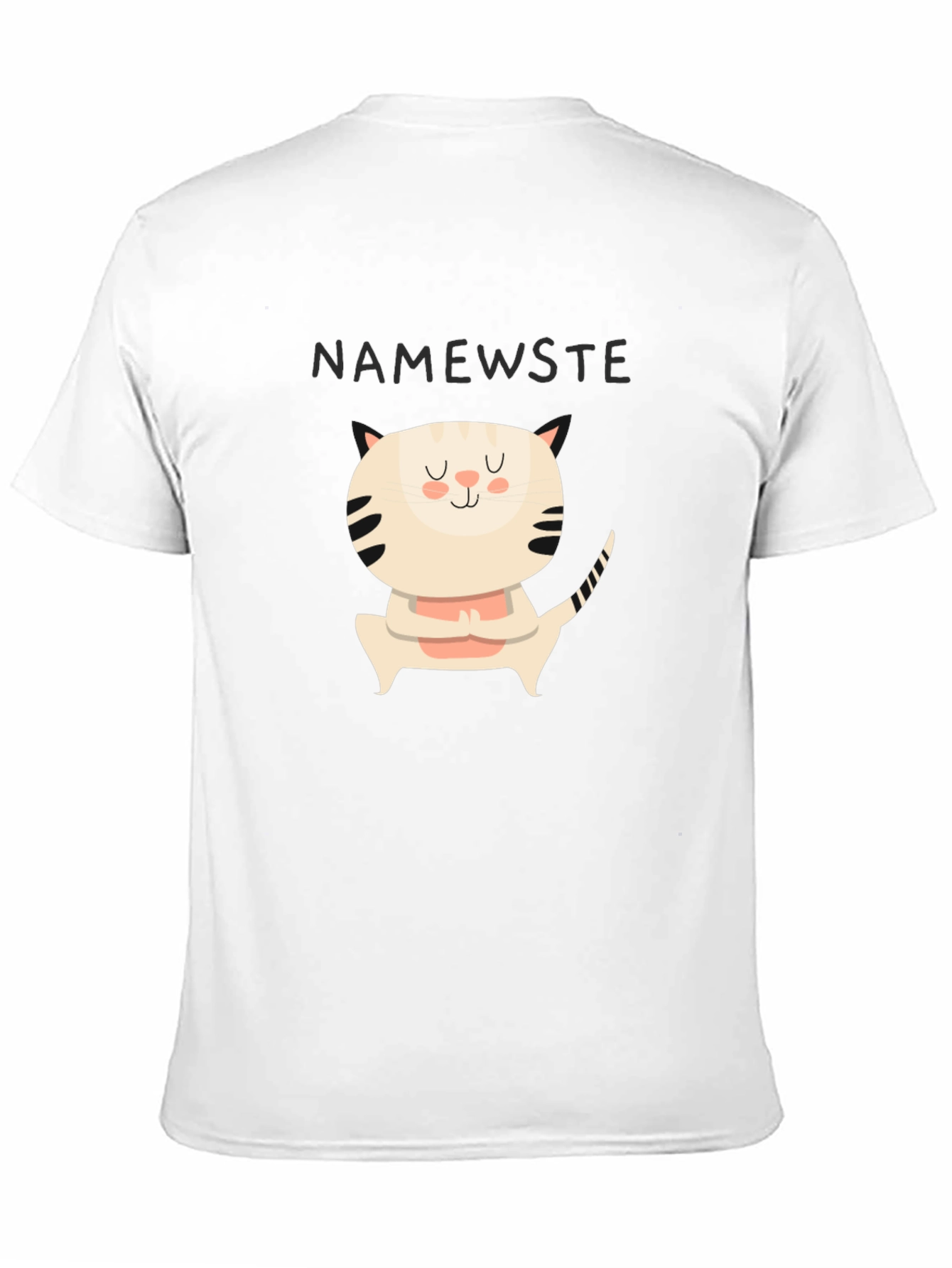 Black Namewste Cat Yoga Black T-Shirt view 11