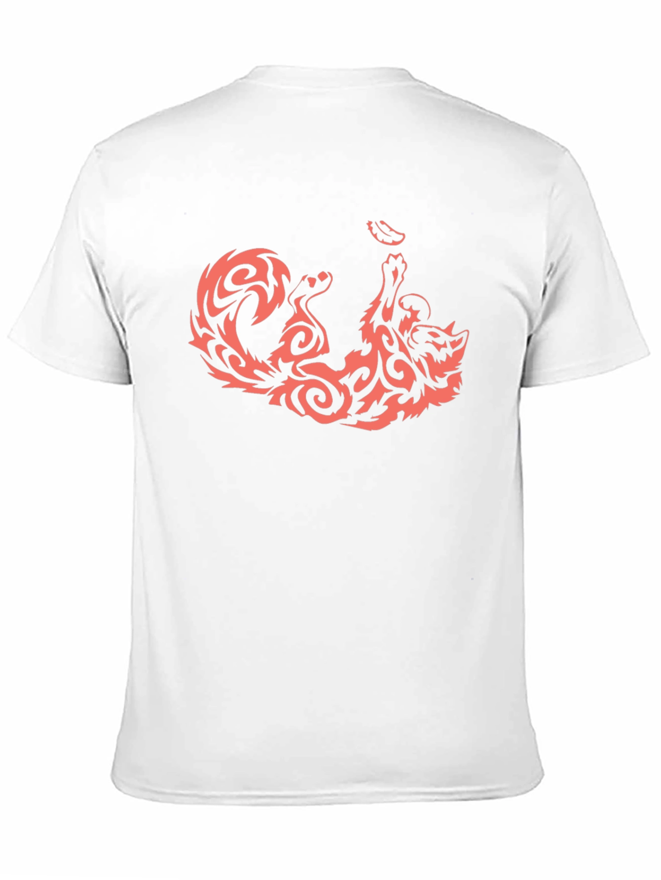 Black Black T-Shirt with Tribal Fox Design view 11