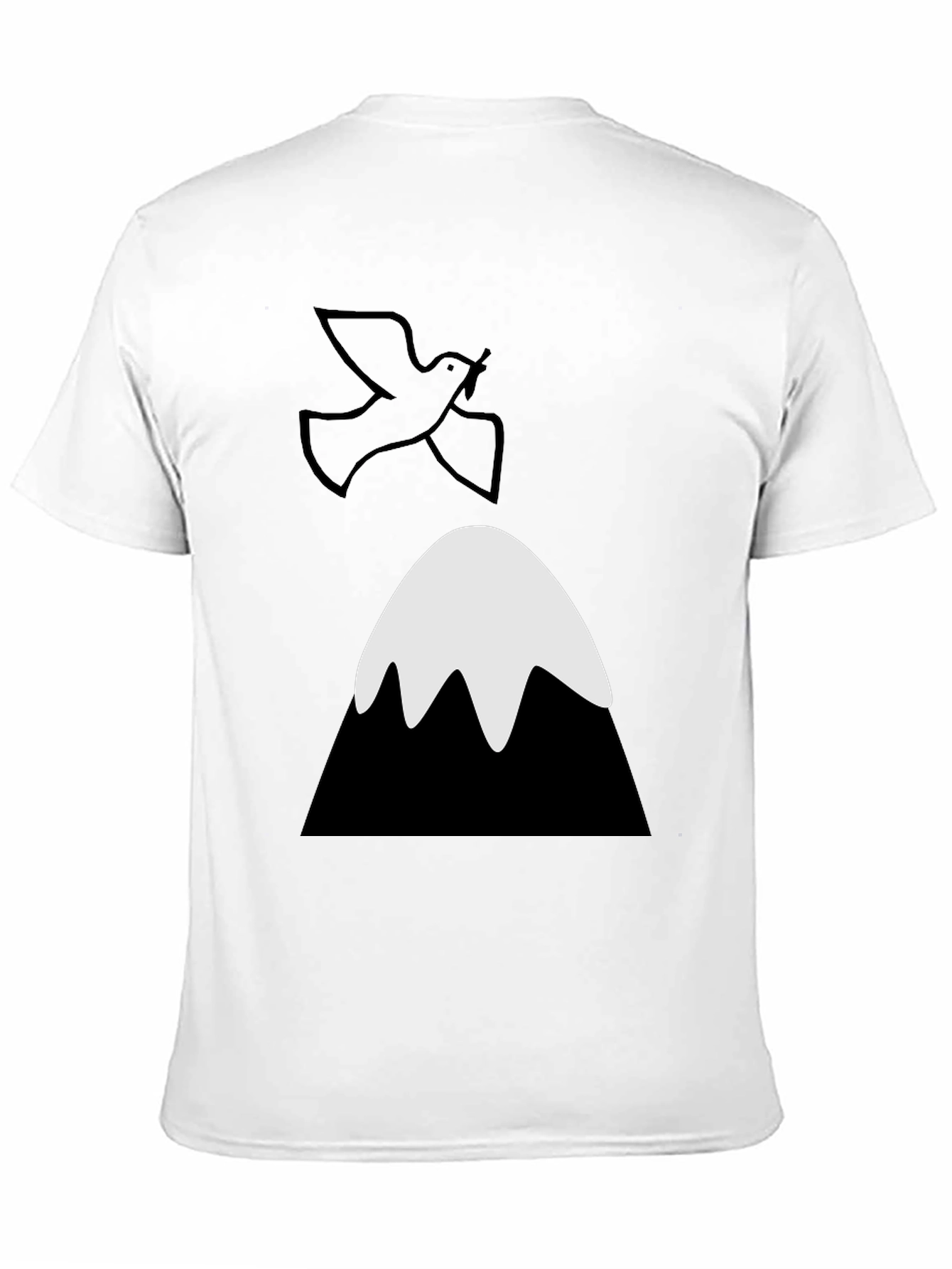 Black Dove Over Mountain Graphic Tee - Unisex Black T-Shirt view 11