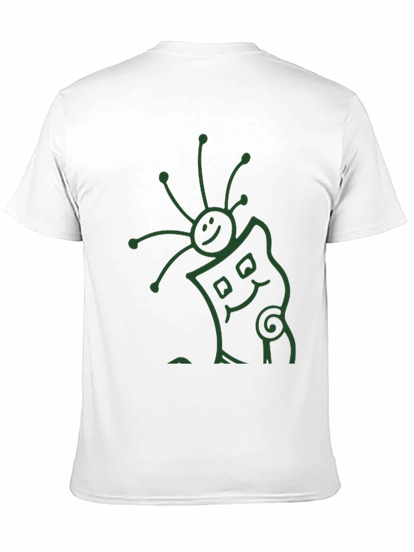 Black Black T-Shirt with Abstract Smiling Creature Graphic view 11