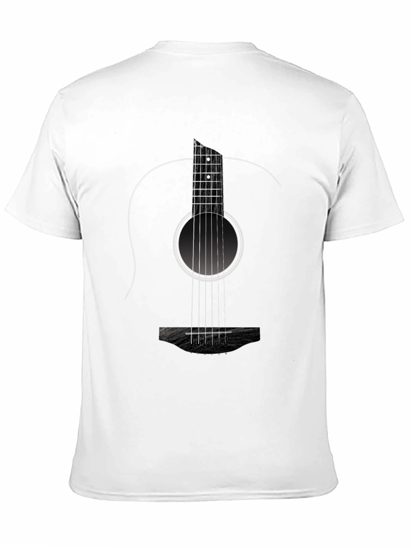 Black Guitar Graphic Black Tee - Music Lover's T-Shirt view 11