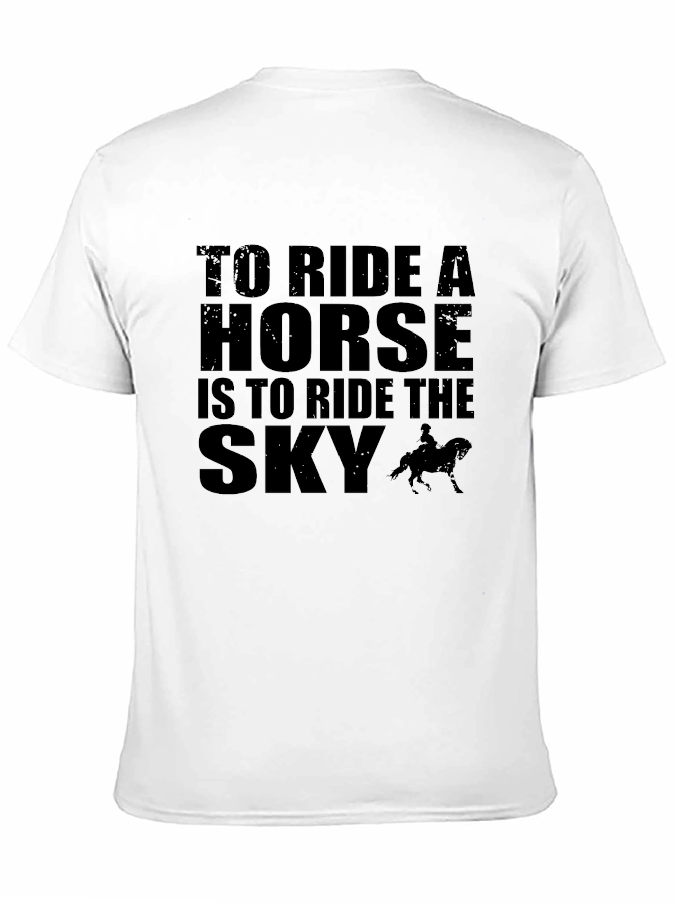 Black Horse Riding T-Shirt: Ride the Sky view 11