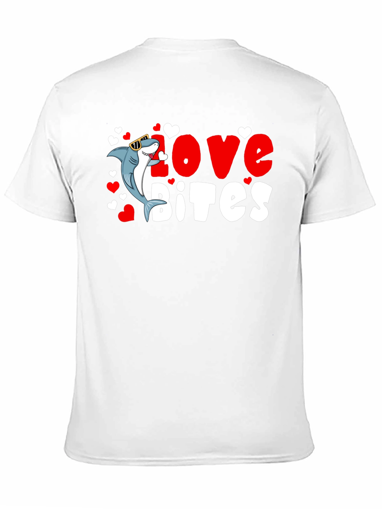 Black Love Bites Shark Valentine's Day T-Shirt view 11