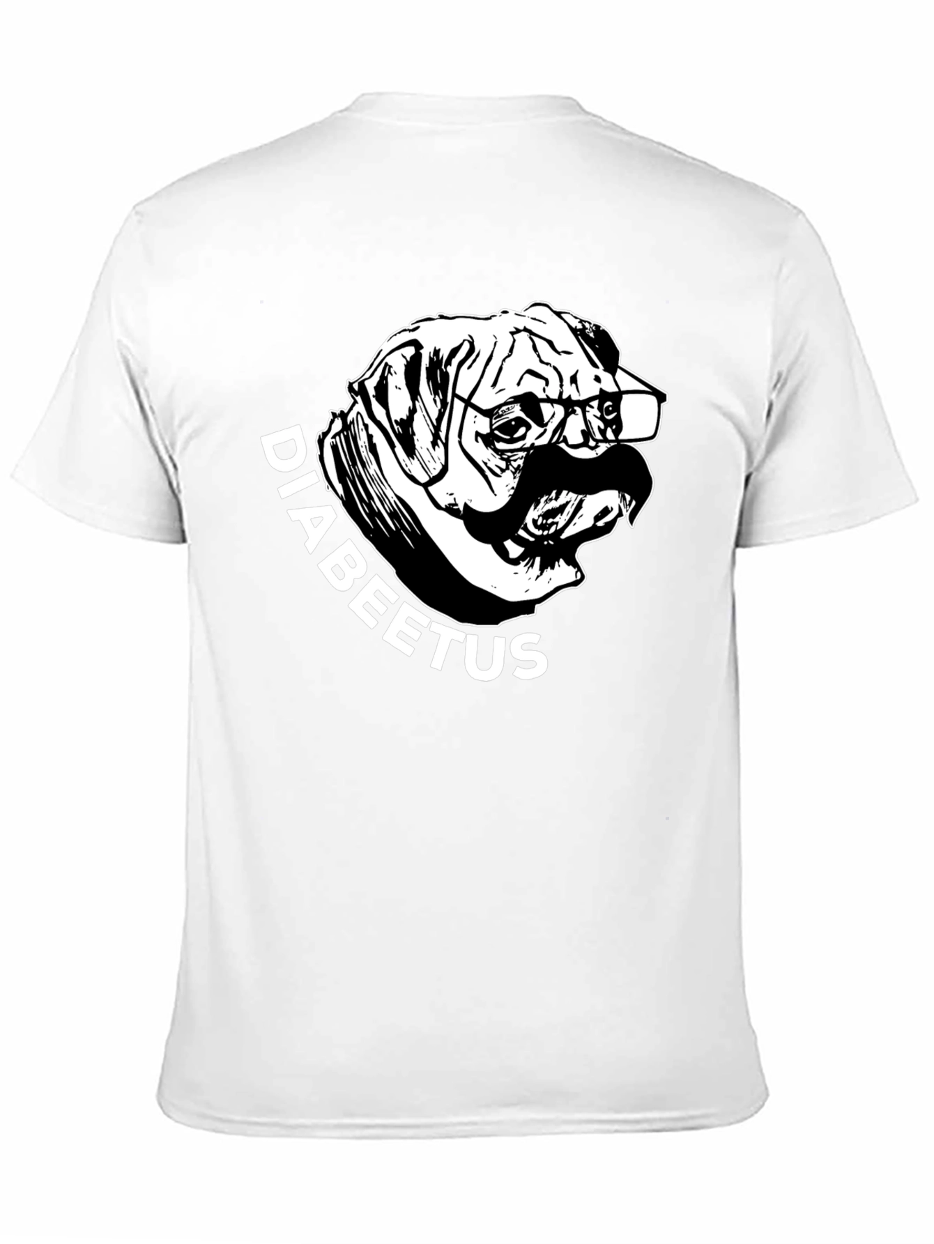 Black Diabeetus Pug T-Shirt - Novelty Graphic Tee view 11
