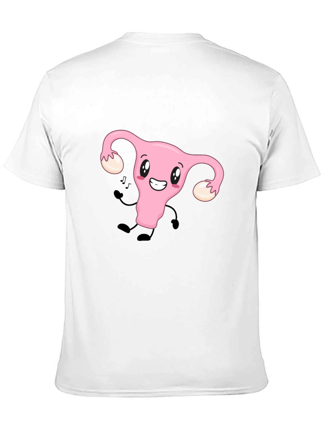 Black Funny Uterus Tee - Black Cotton Graphic T-Shirt view 11