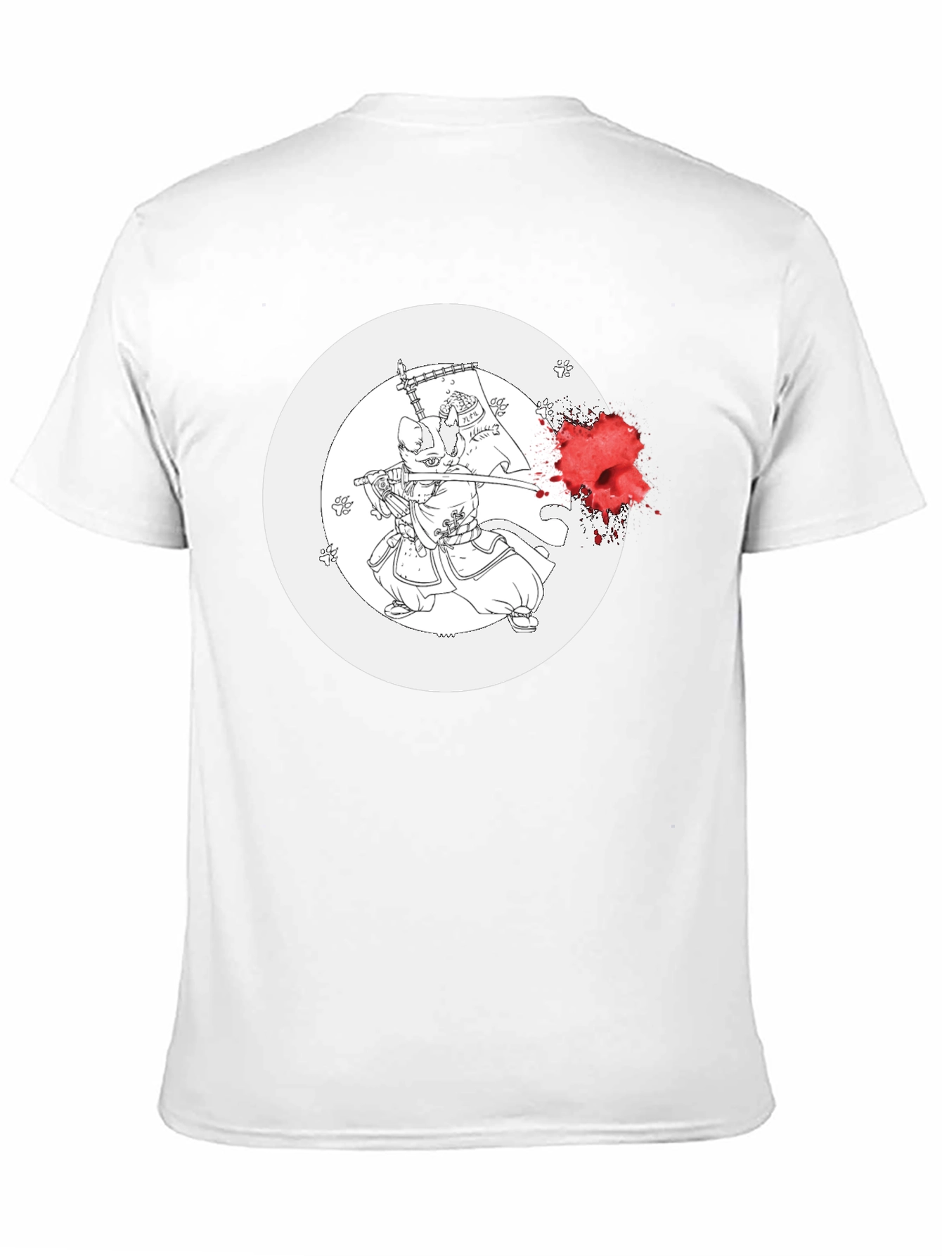 Black Samurai Cat Graphic Tee view 11