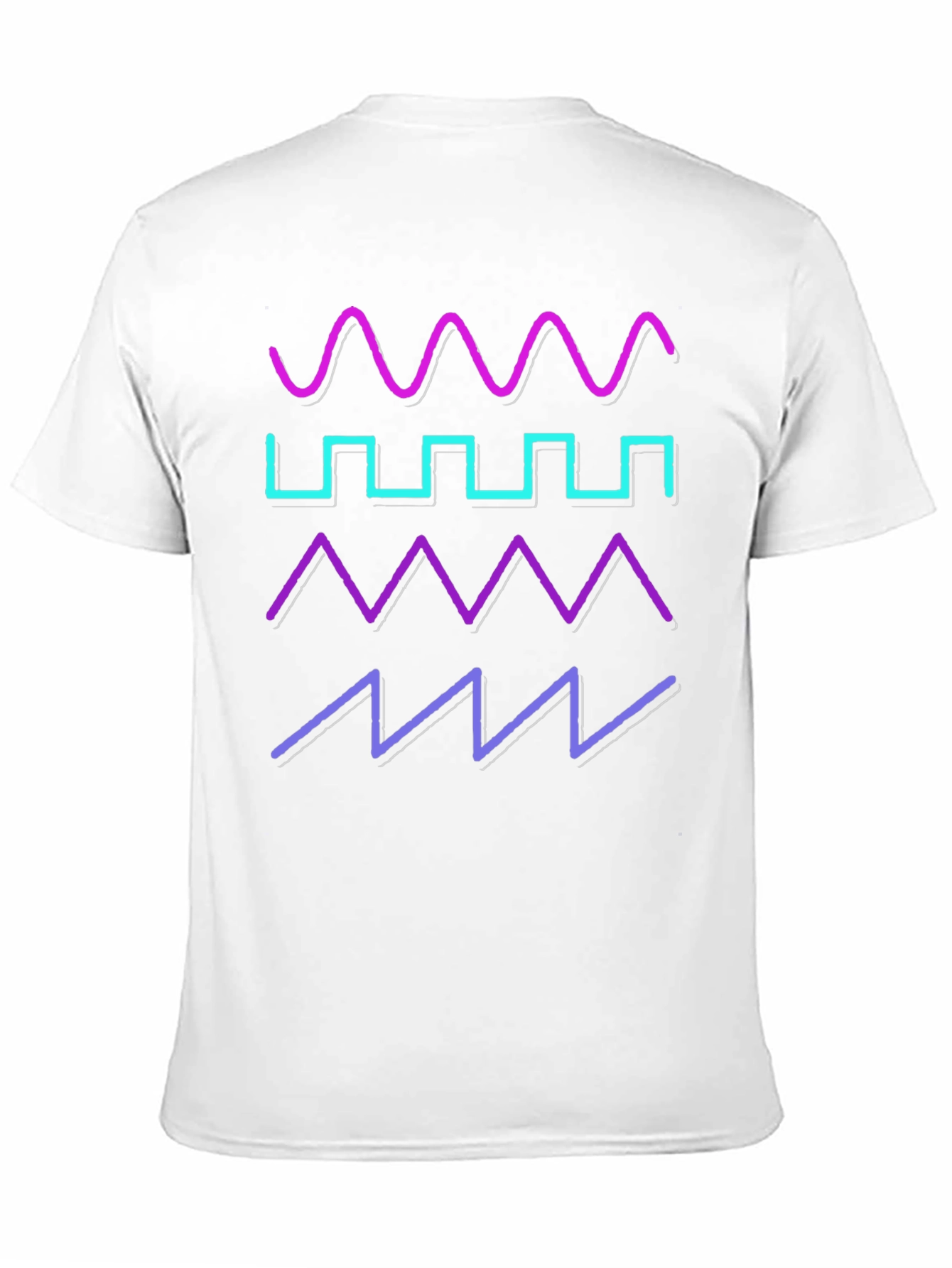 Black Retro Waveform T-Shirt - Synthwave Design view 11