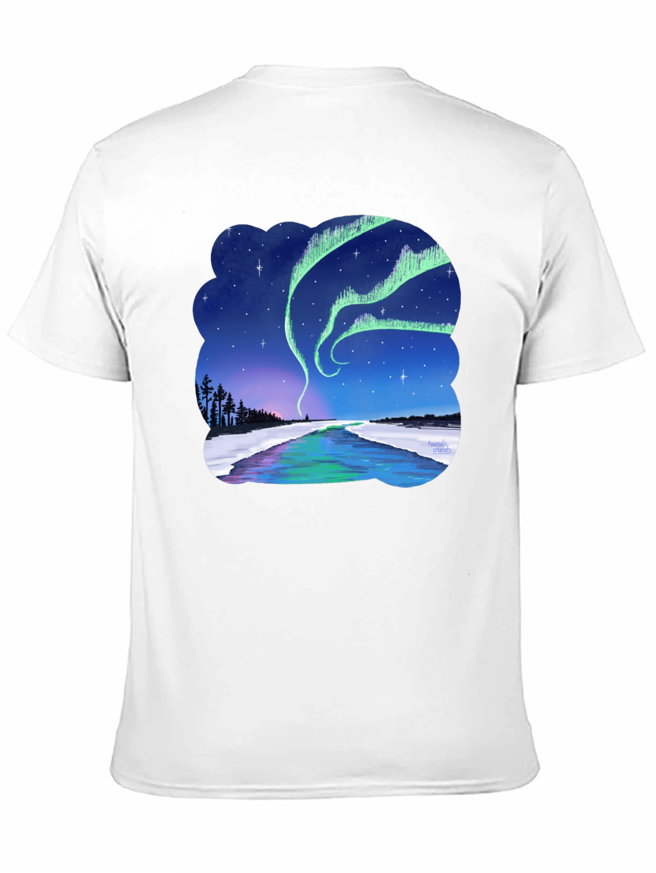 Black Aurora Borealis Graphic Tee - Northern Lights Shirt view 11
