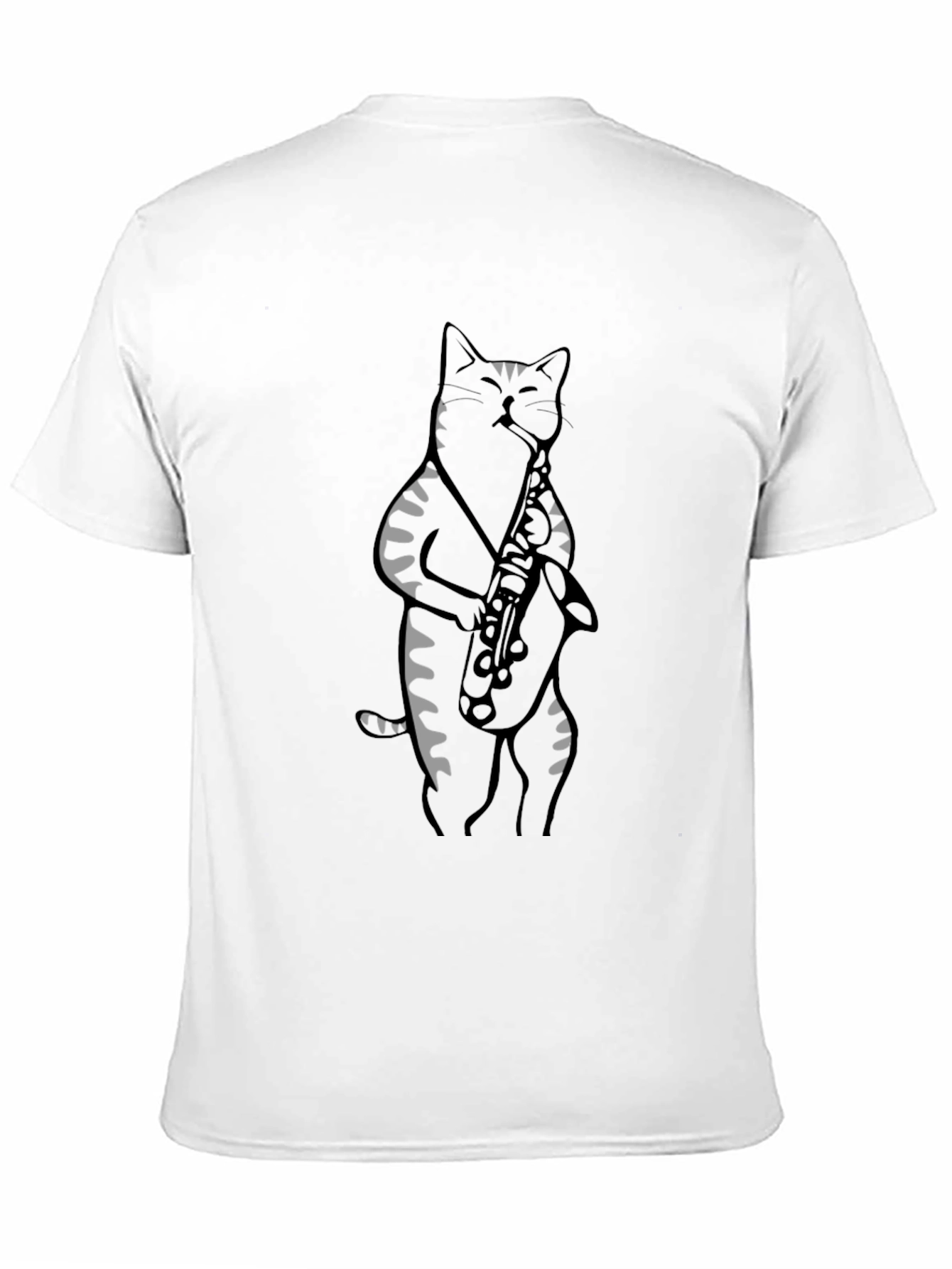 Black Cat Saxophone Player T-Shirt - Cool Music Tee view 11