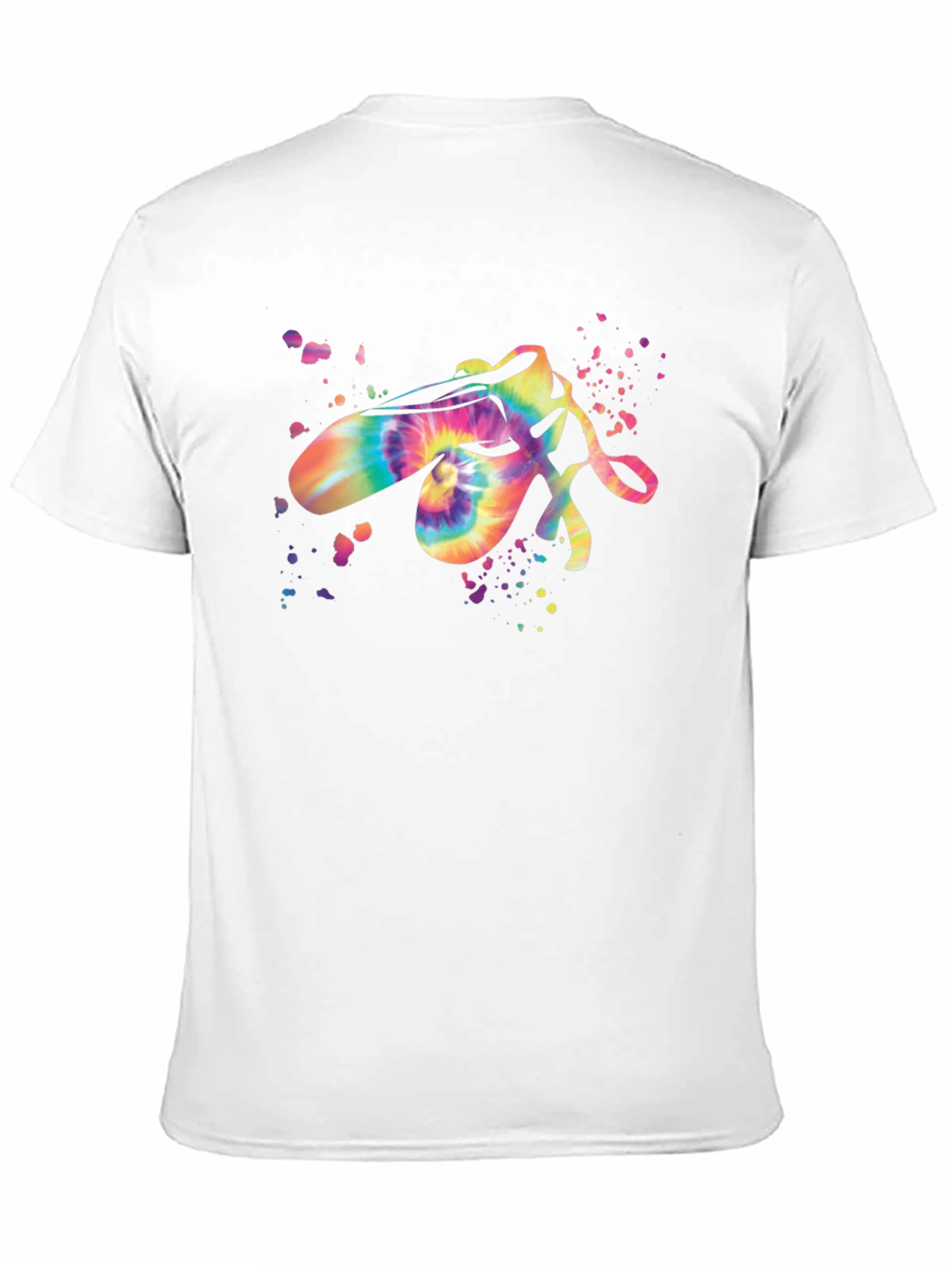 Black Tie Dye Ballet Pointe Shoes Graphic Black T-Shirt view 11