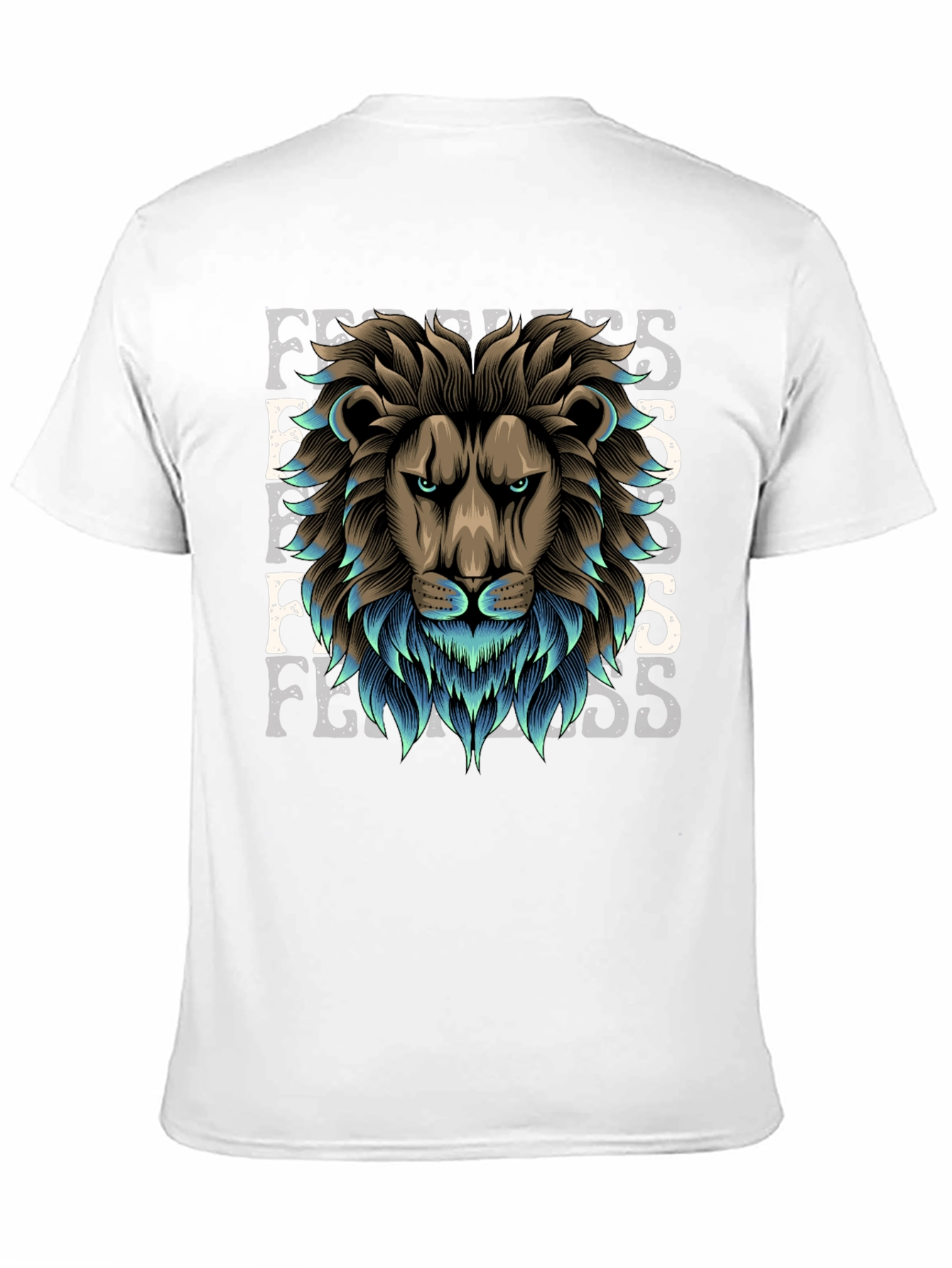 Black Fearless Lion Graphic Print T-Shirt view 11