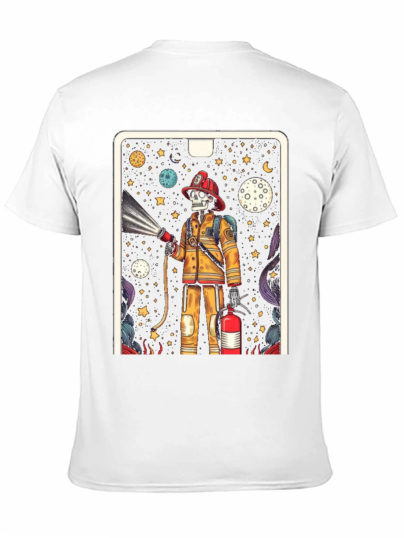 Black Skeleton Firefighter Graphic Tee - Unique Design view 11