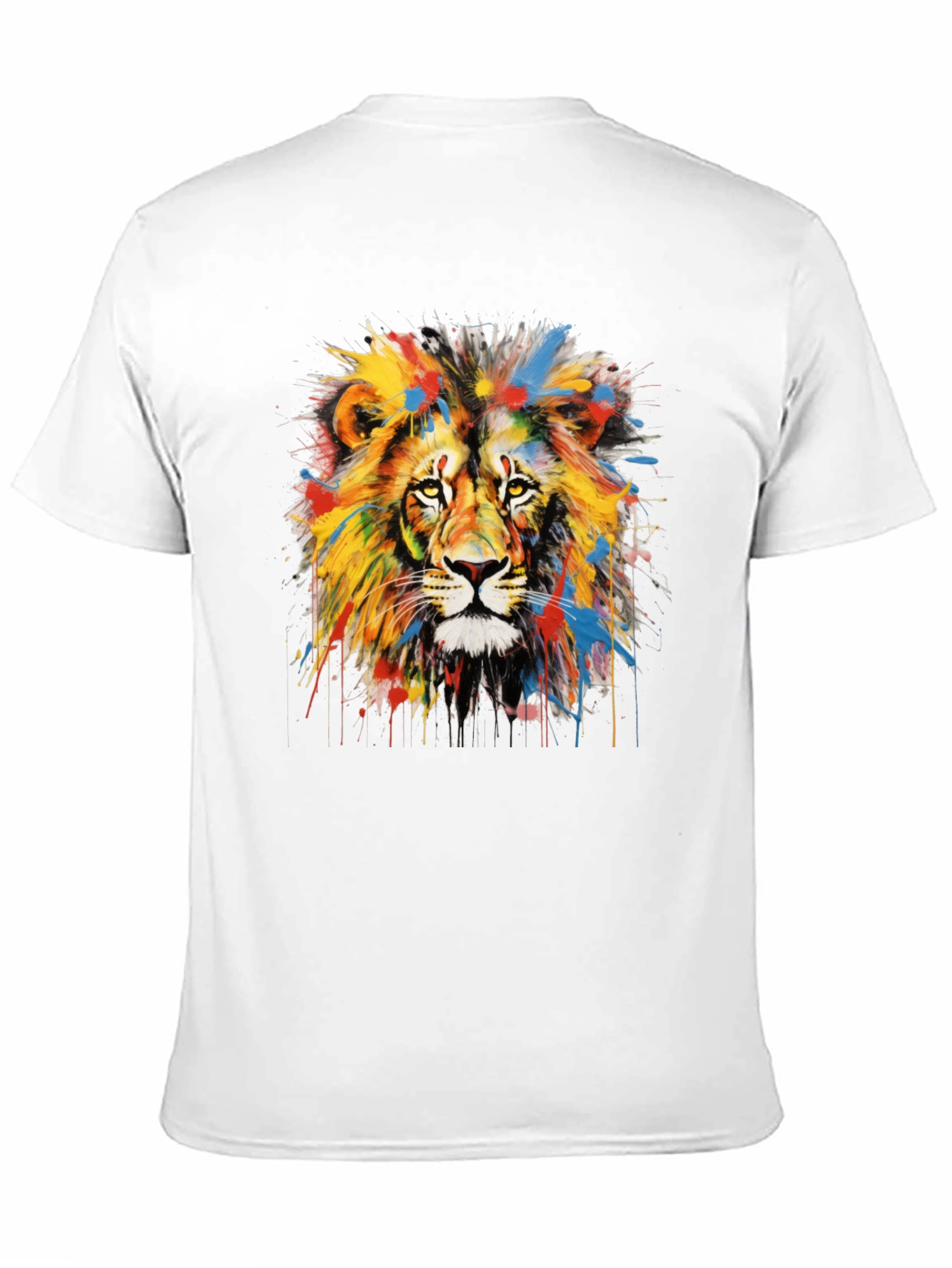 Black Colorful Lion Graphic Tee - Men's Black T-Shirt view 11