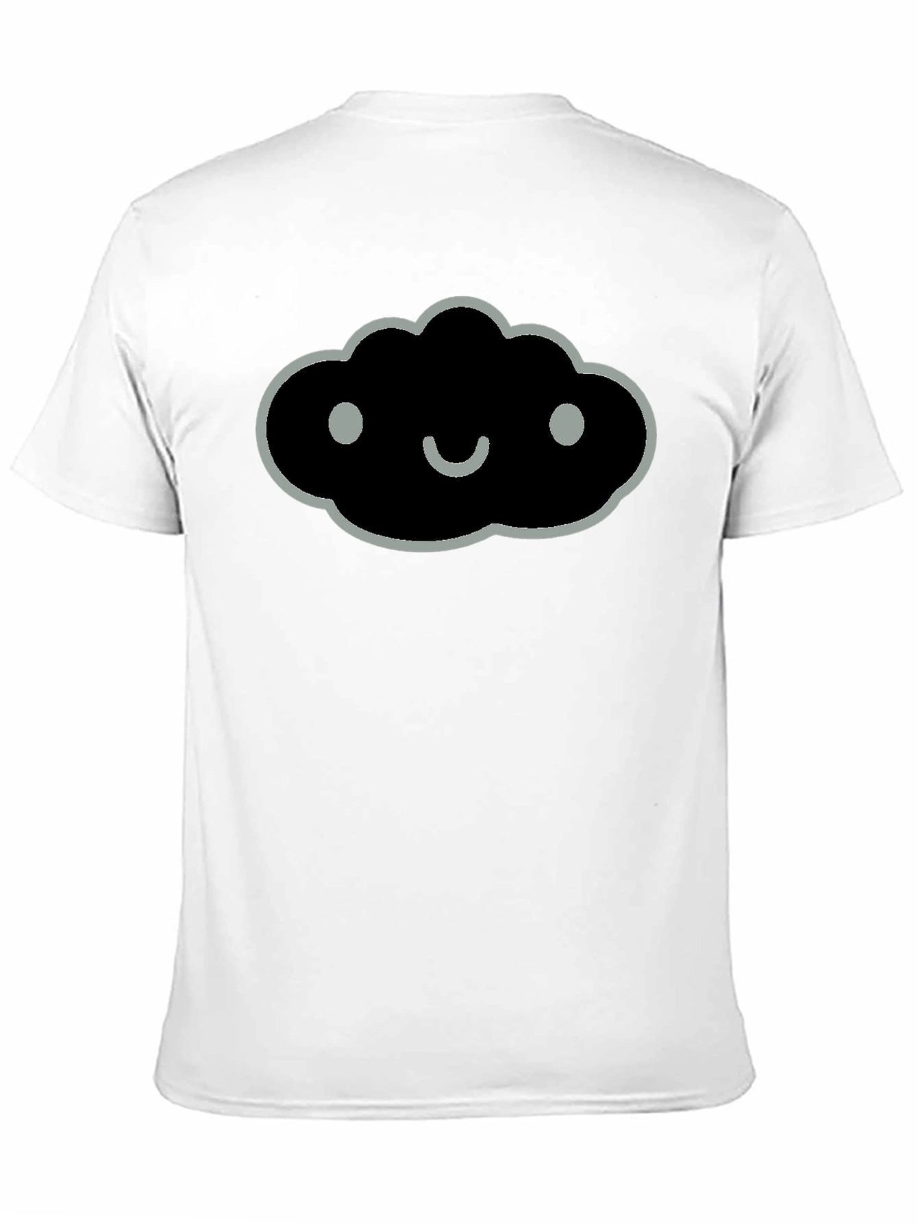 Black Smiling Cloud Graphic Tee - Soft Black Cotton Blend view 11