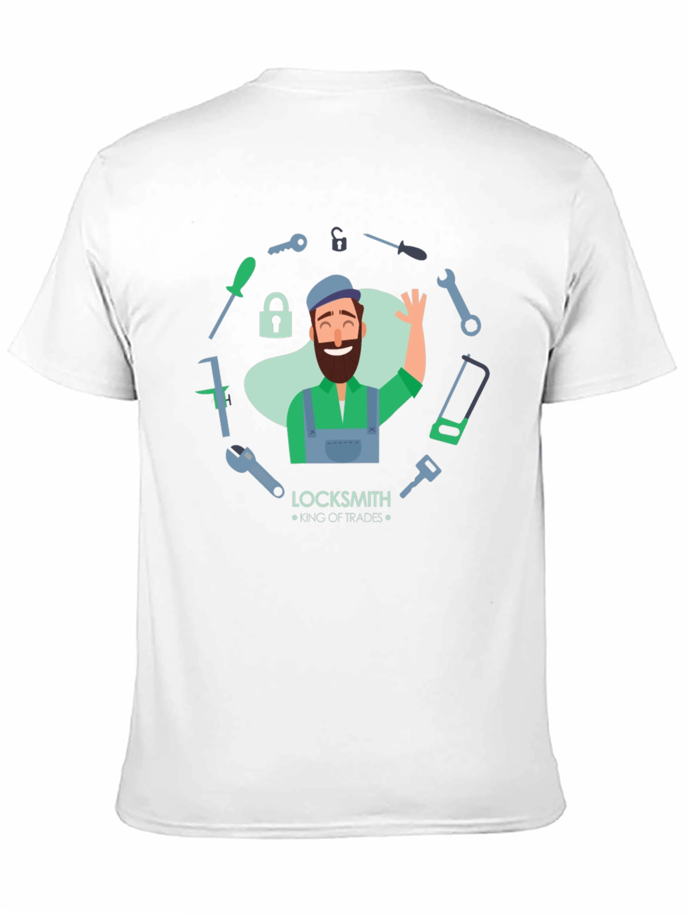 Black Locksmith King of Trades Black T-Shirt view 11