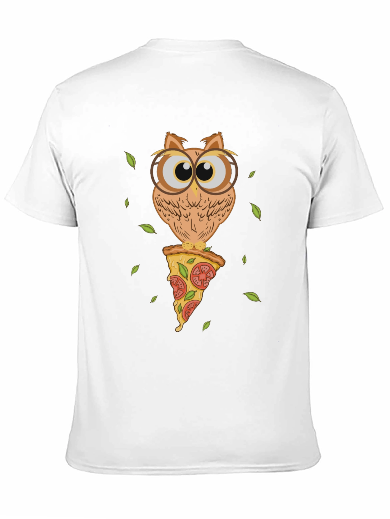 Black Owl Pizza Slice T-Shirt - Unique Graphic Tee view 11