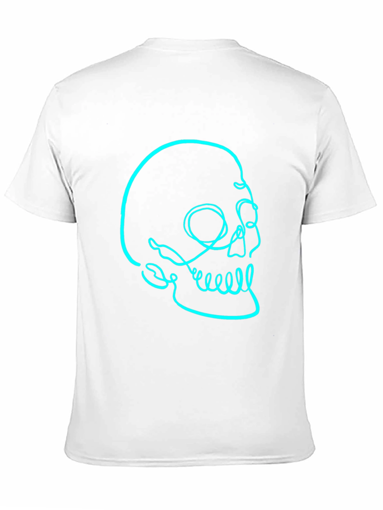 Black Men's Black T-Shirt with Skull Graphic view 11