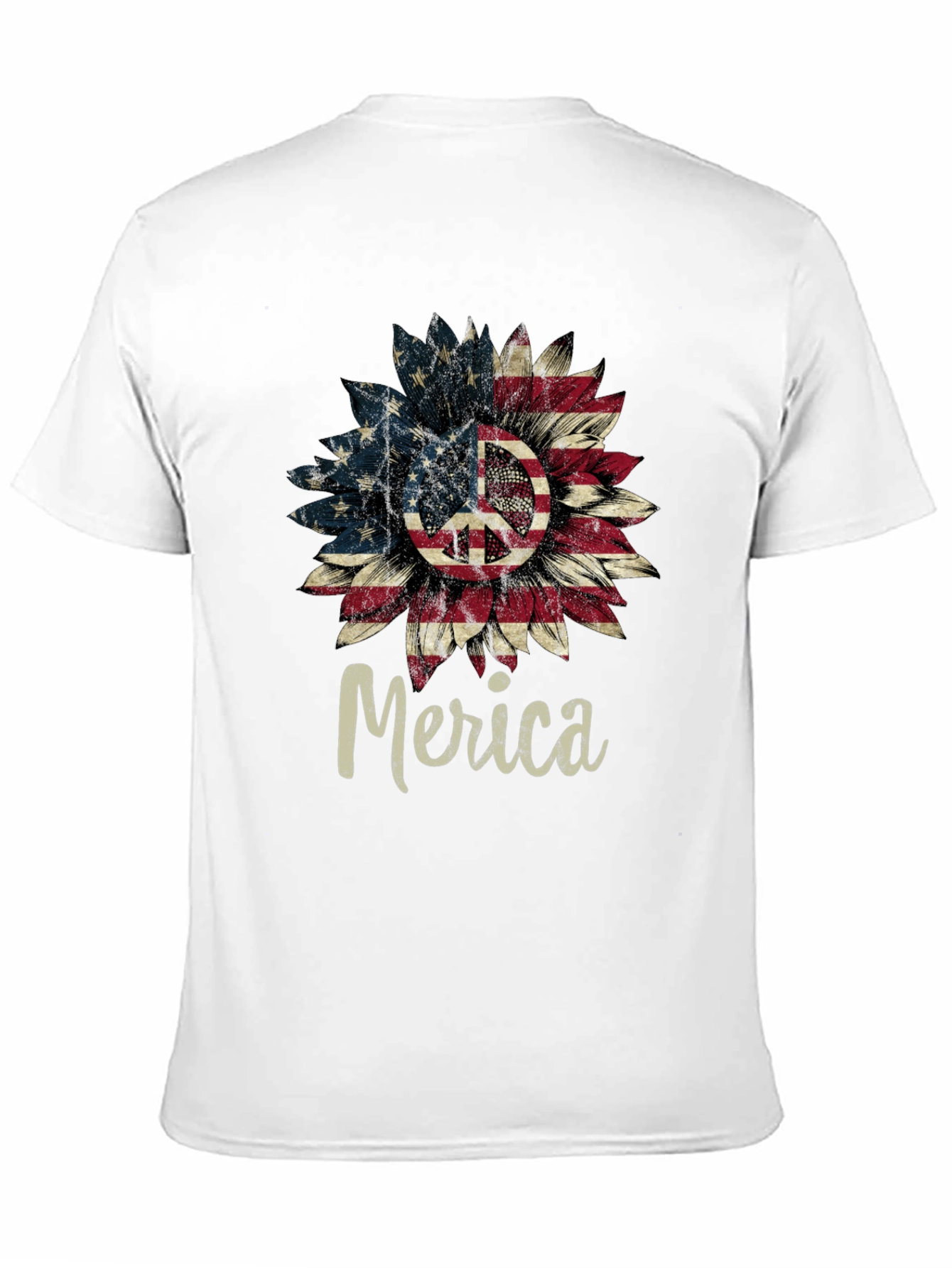 Black Patriotic Peace Sign Sunflower T-Shirt view 11