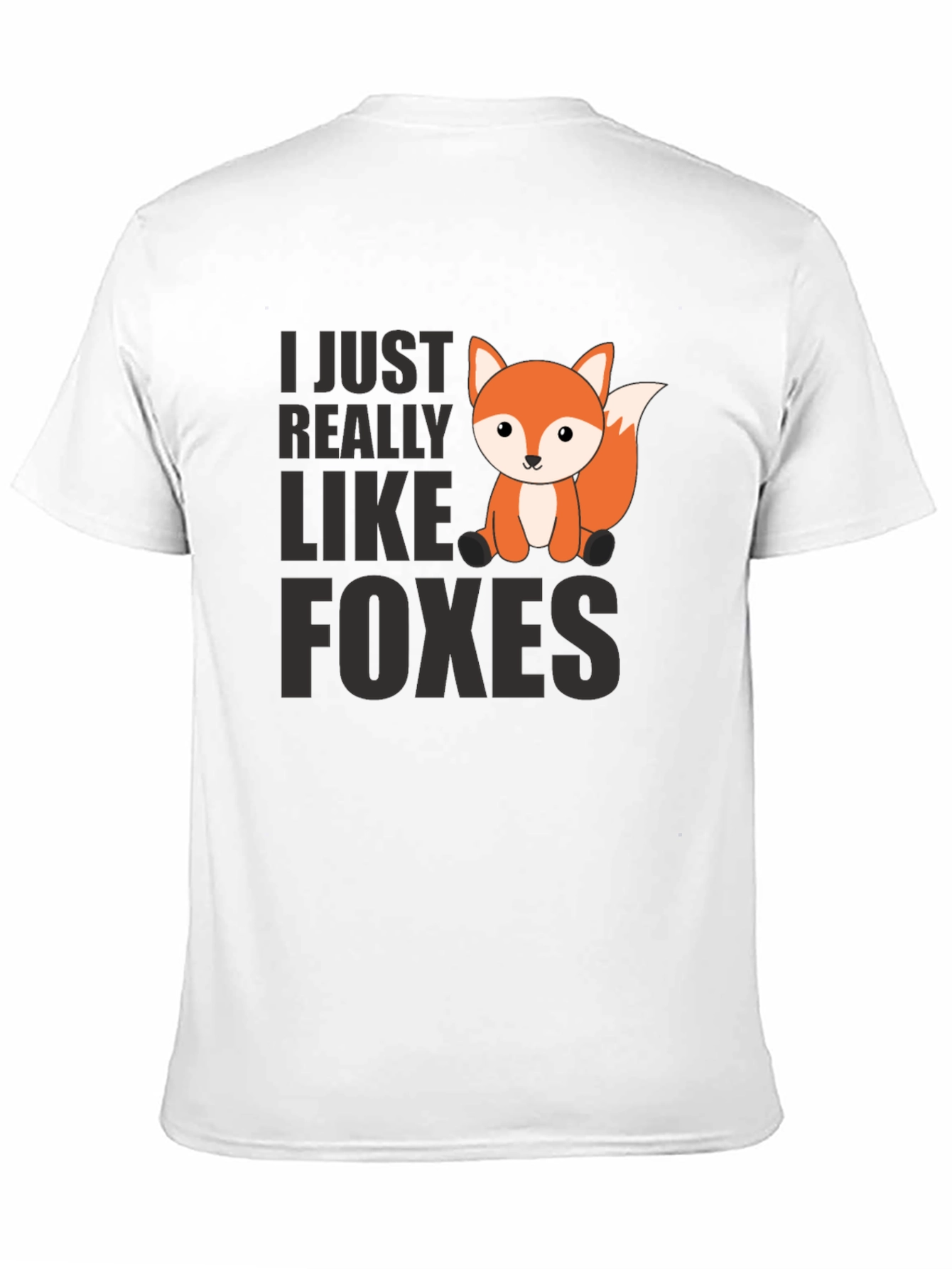 Black Cute Fox Graphic Tee - I Just Really Like Foxes view 11